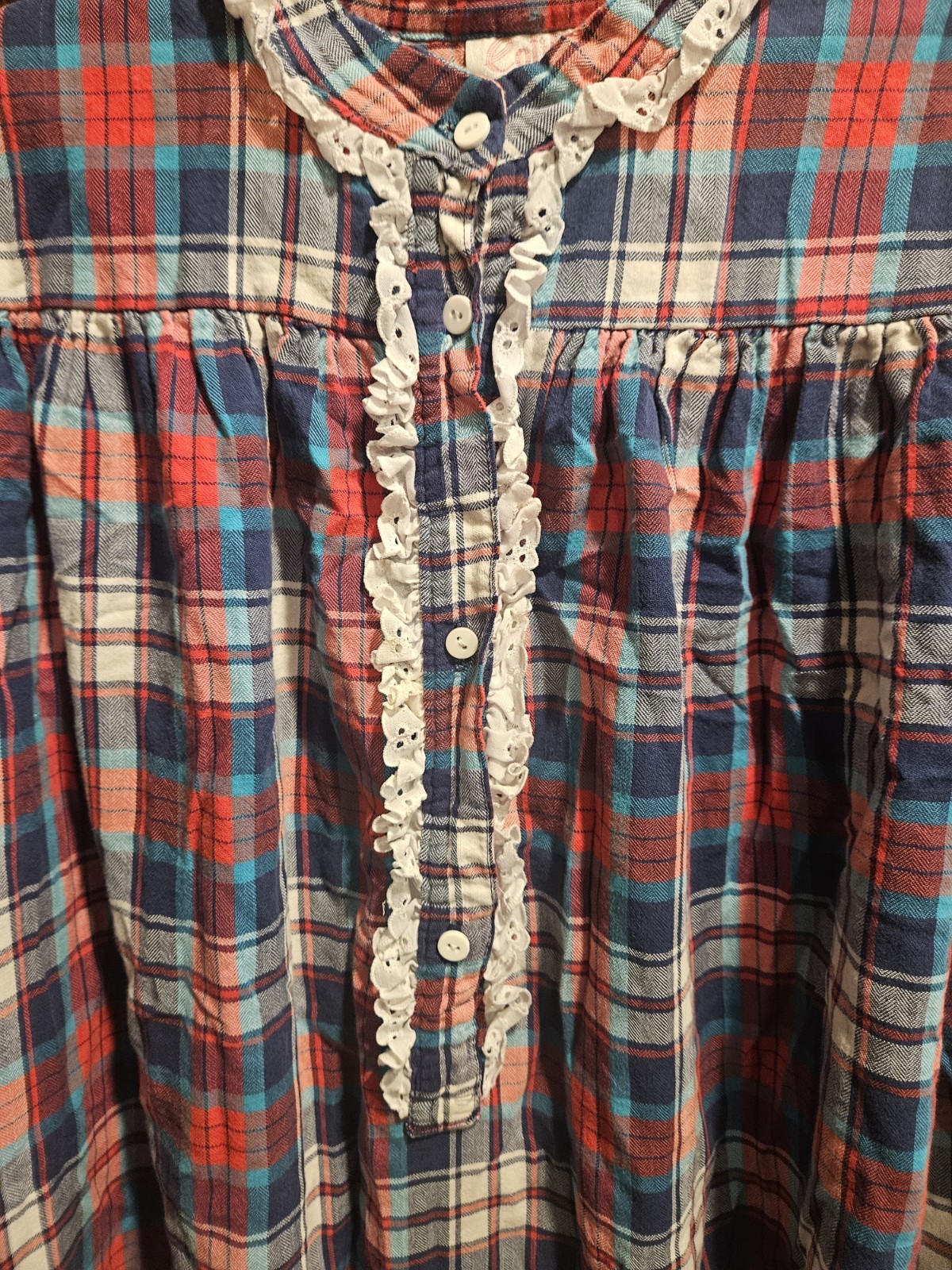 Cotillion Size 3x-4x Vintage Milk Maid Night Gown Plaid