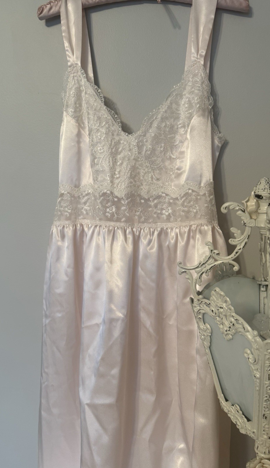 Vintage Harrods London Saxon Lingerie Blush Pink Long Nightgown NEW in Box 1997