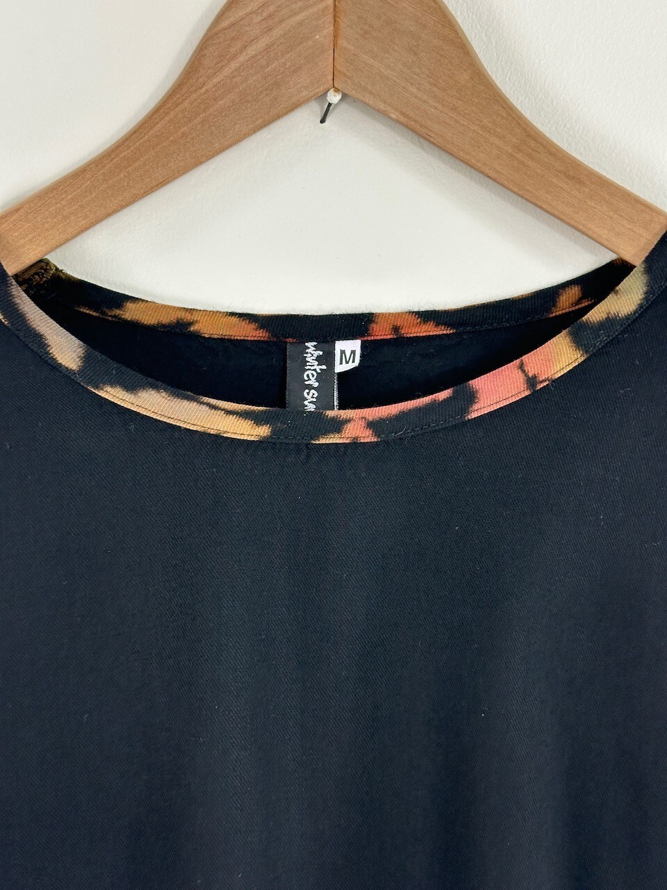 Vintage WINTER SUN Artsy Boho Leaf Print Wearable Art Top M