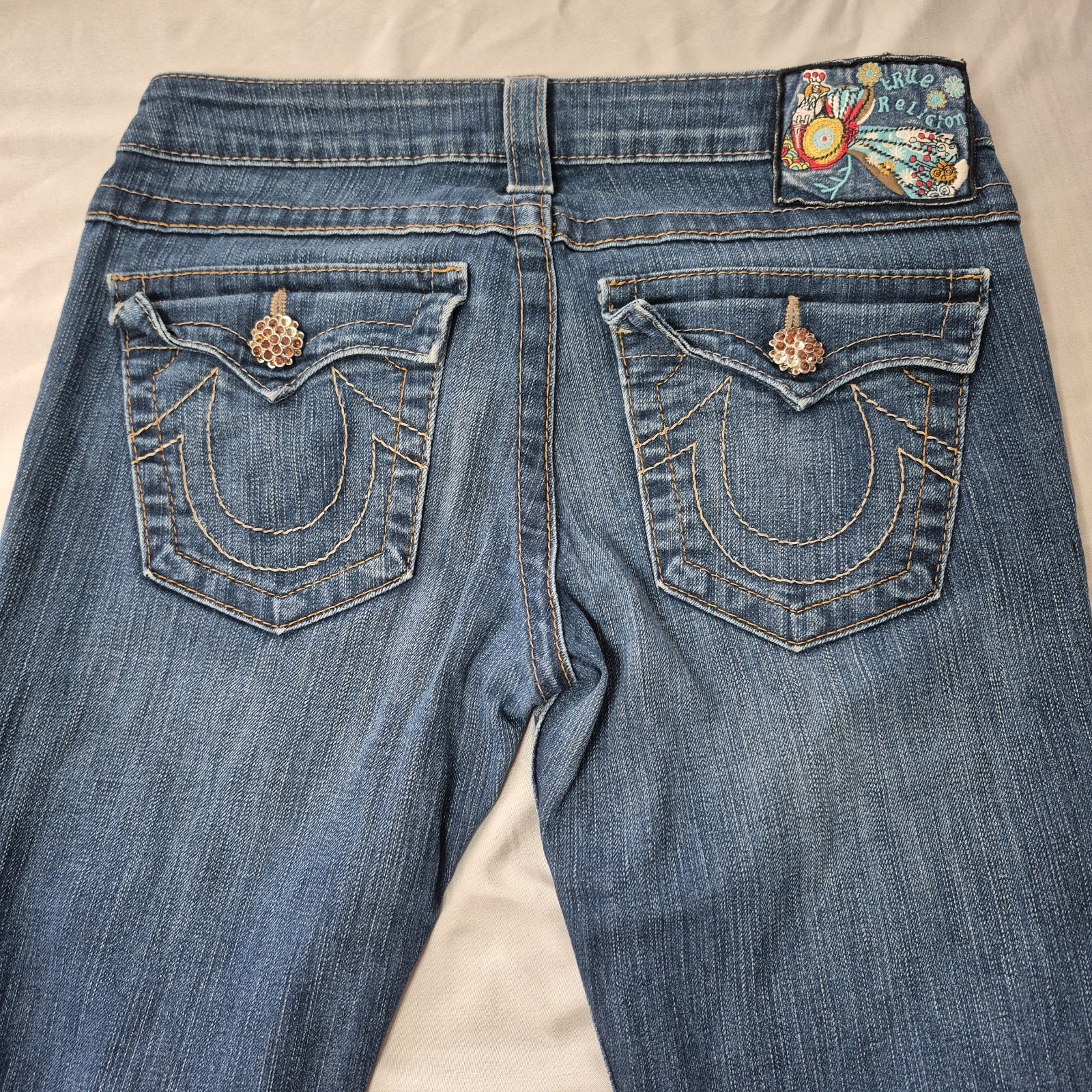 The True Religion Y2K womens 28×39 Becky Reclaimed Bootcut Dark Wash Jeans