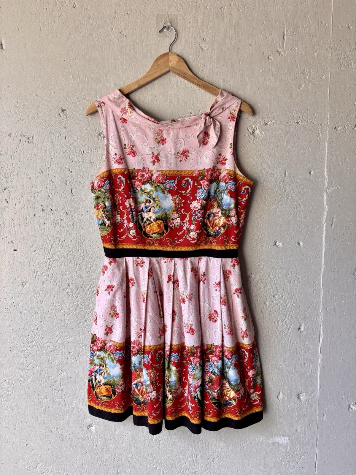 Bernie Dexter Women’s XL Dress Pin Up Fit Flare Renaissance Romance Manor Print