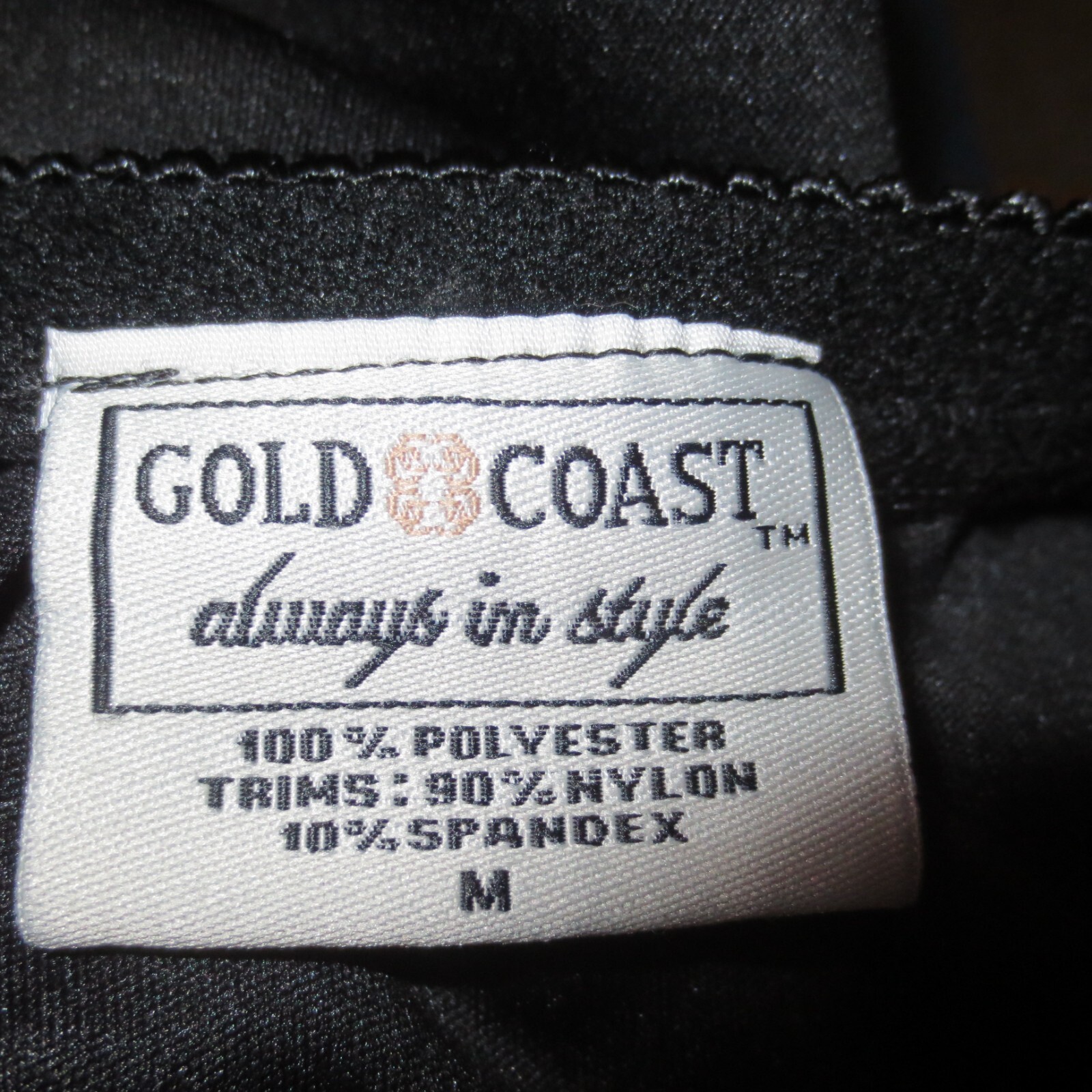 GOLD COAST BLACK stretch poly nylon half slip spin slip LINGERIE sz M
