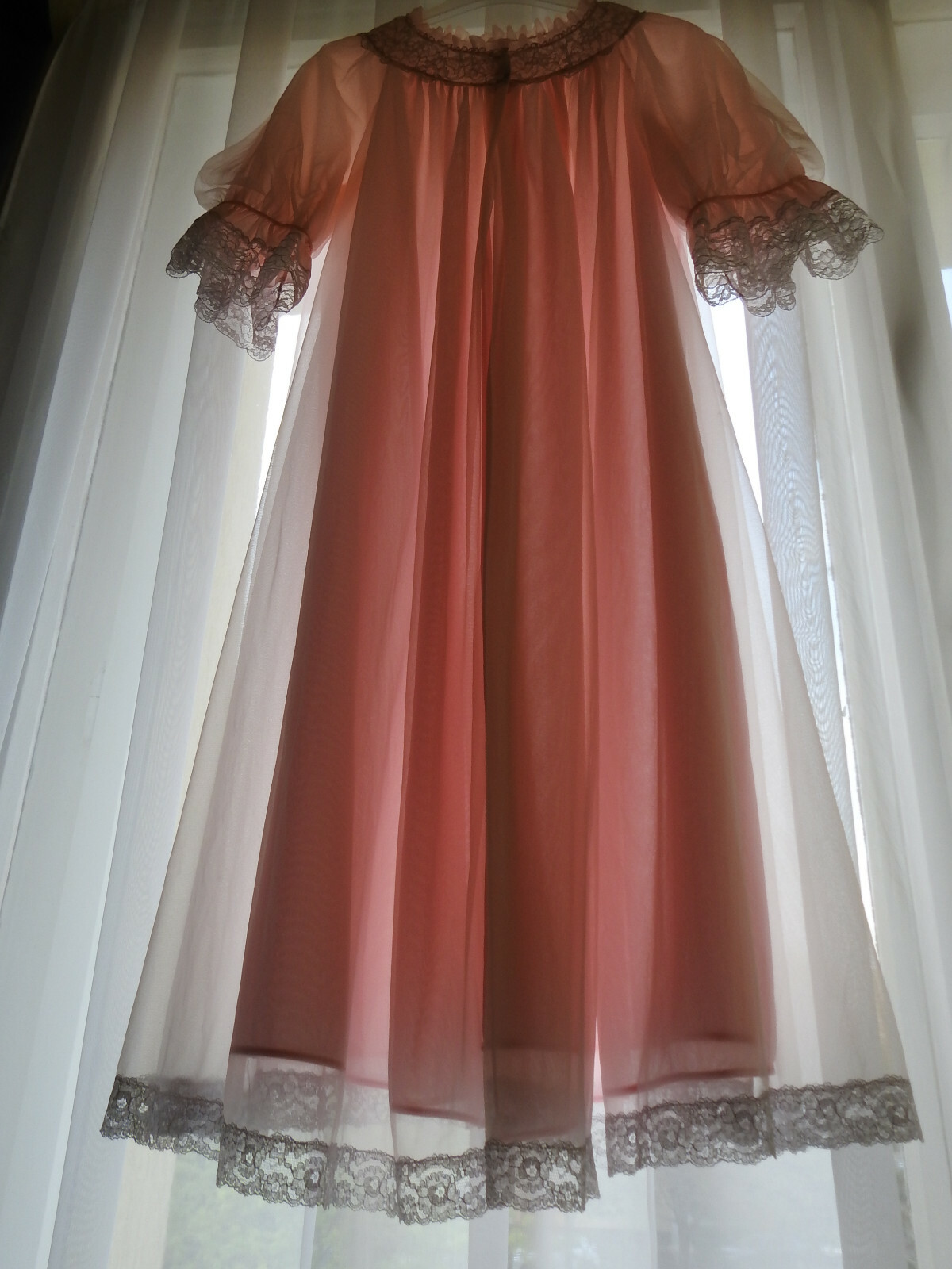 RARE!Vintage St.Michael double layer Negligee Pegnoir Robe Morgenmantel L