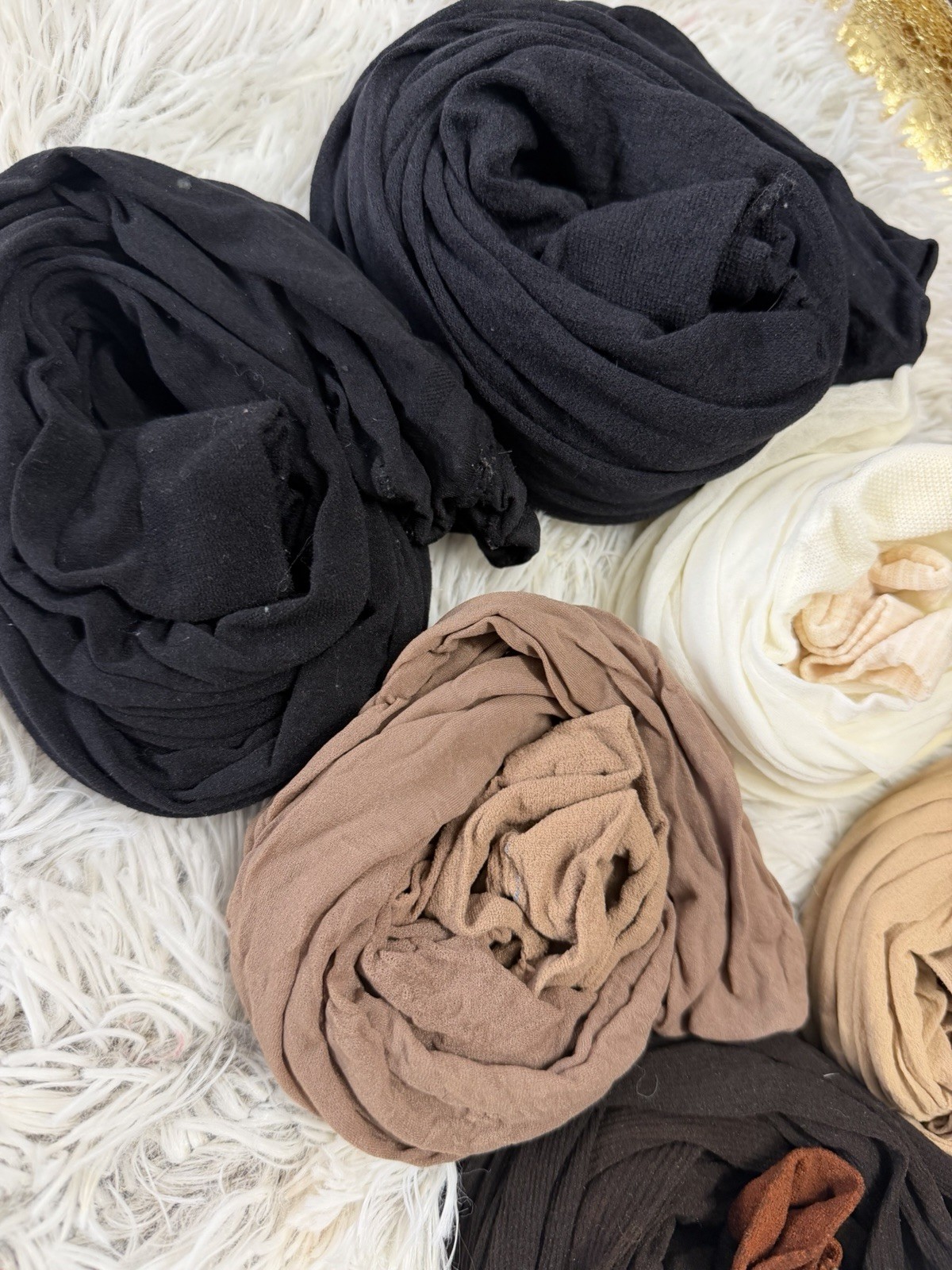 LOT of Vintage PANTYHOSE 6 Pair Nude Flesh Black Brown Hosiery Craft Wear Used
