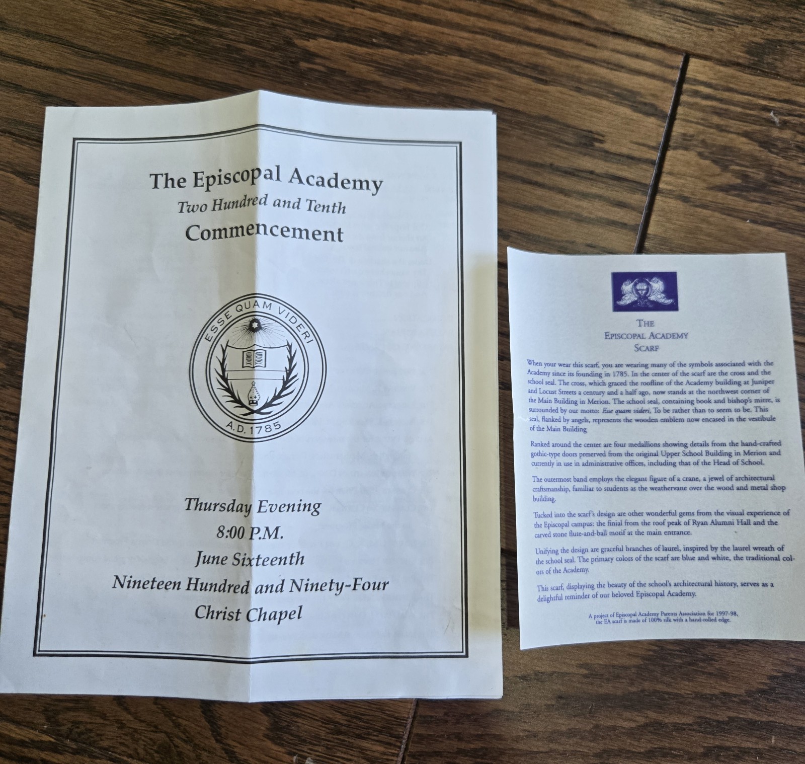 The Episcopal Academy Bandana Pocket Square Scarf (V2)