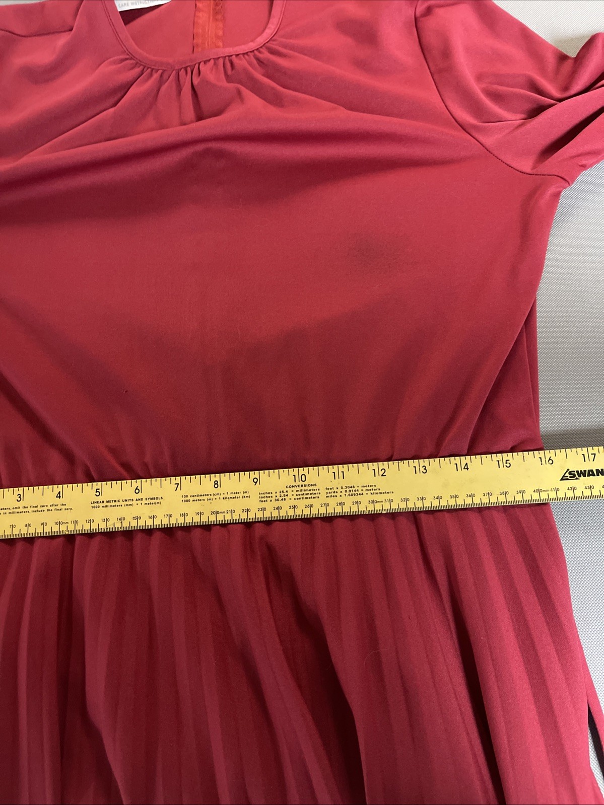 Vintage 1970s Red Polyester Disco Dress Happenings 38C 32W 54H