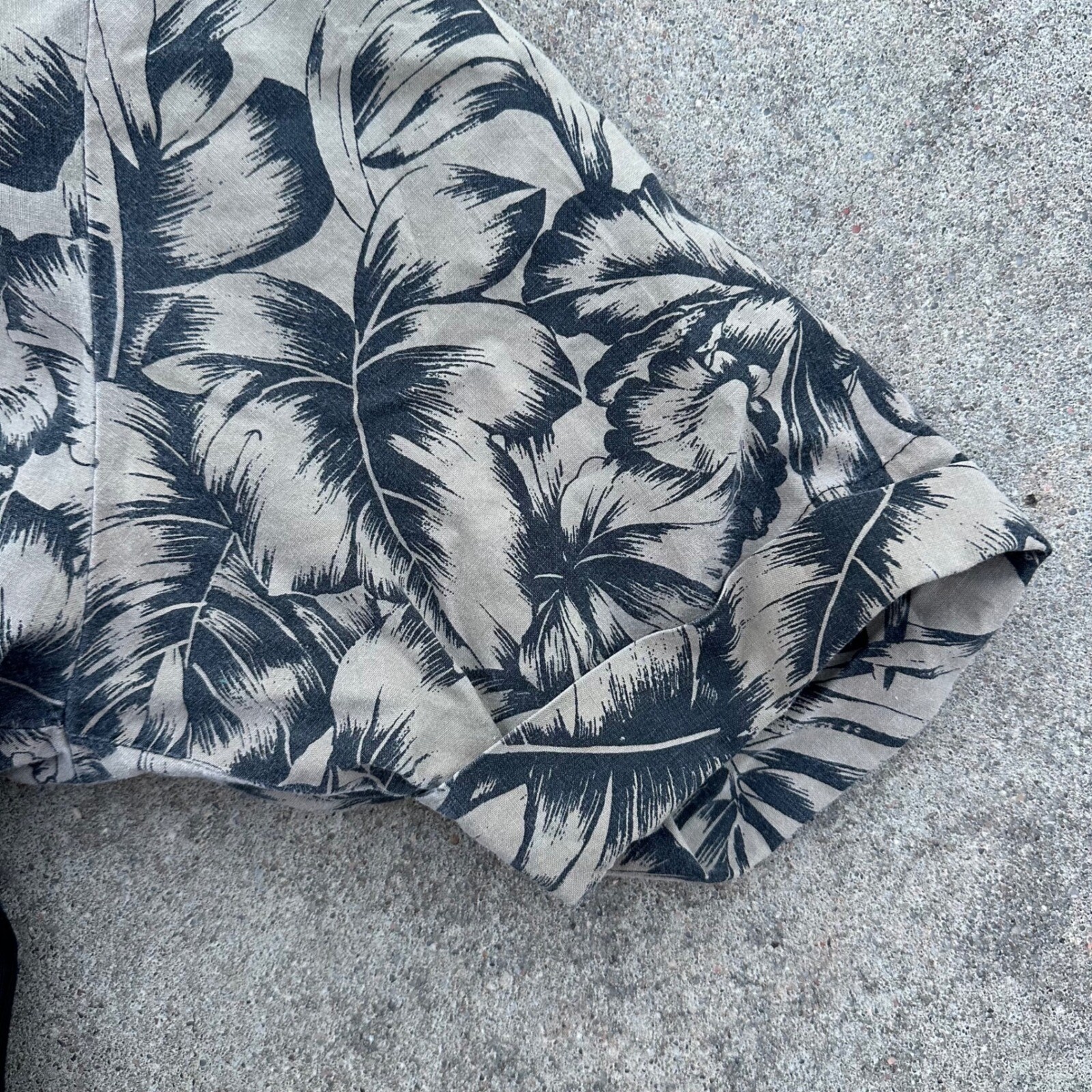 Choon California Dress Palm Leaf Print Corset Waist Button Up Vintage