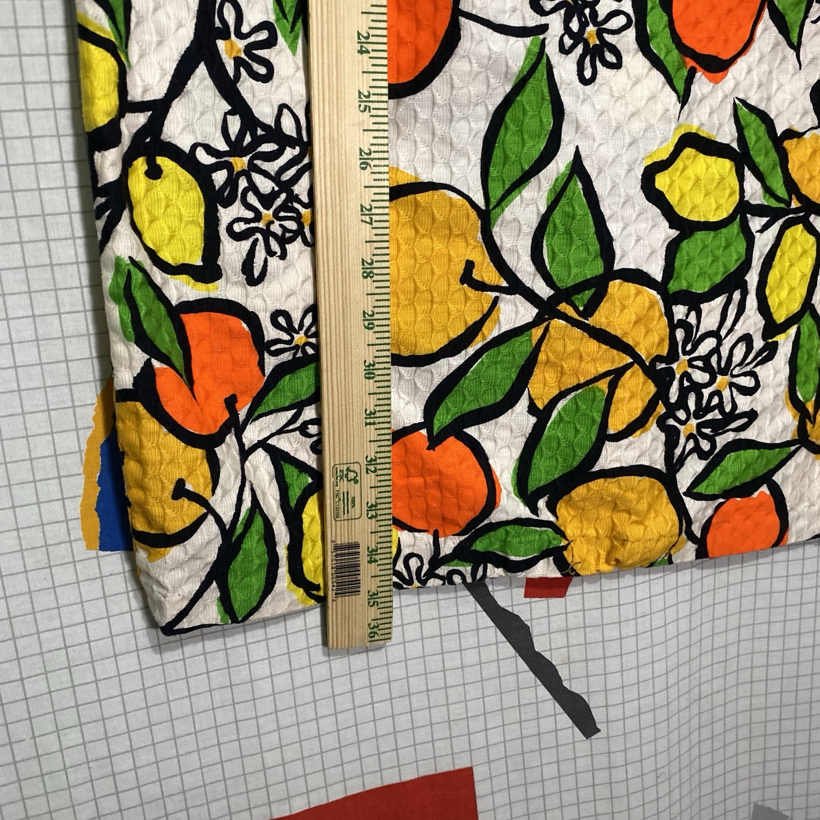 Vintage 60s Fruit Shift Dress Hawaii Mod Gogo Large Cotton Novelty Lemon Orange