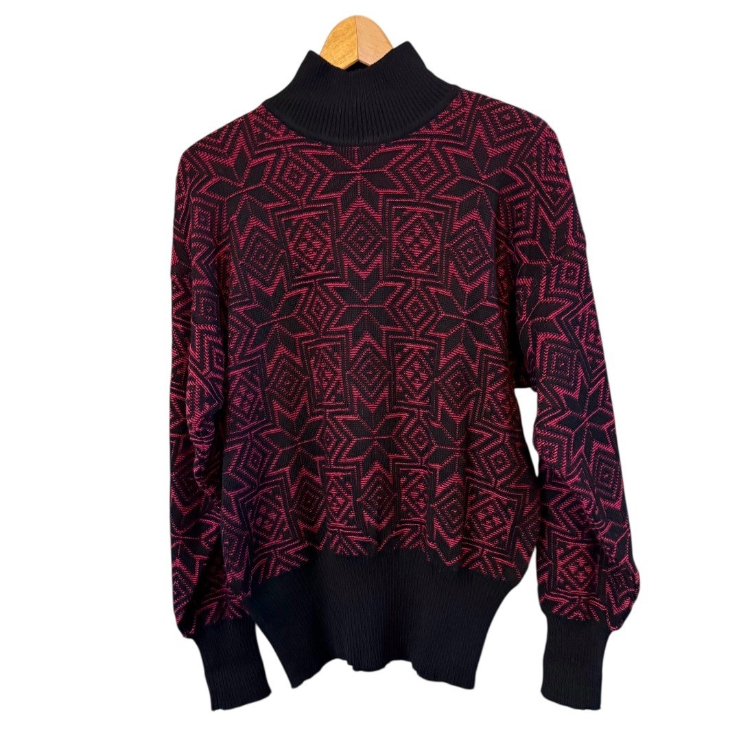 Vintage Women’s Tyrolia Skiwear Red/Black Wool Blend Winter Ski Snow Sweater M