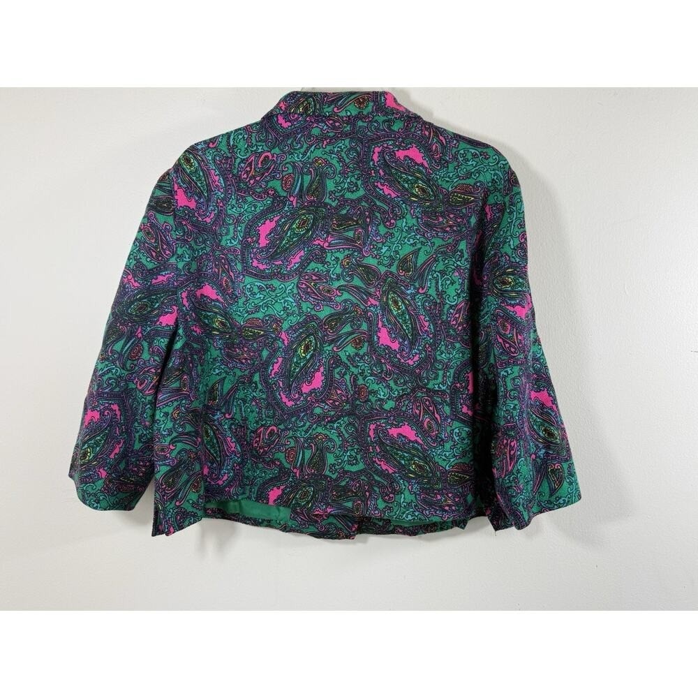 Vtg Edith Meiser Paisley Cropped Jacket Retro Whimsygoth Art