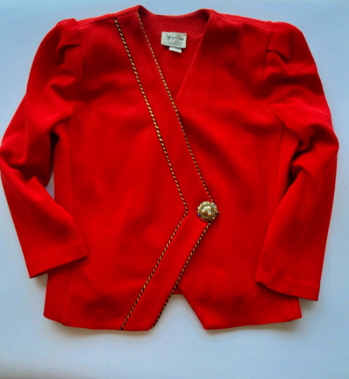 Vintage 90’s – Linda Hutley -Red Color Blazer & Skirt-Designer Jeffrey and Dara