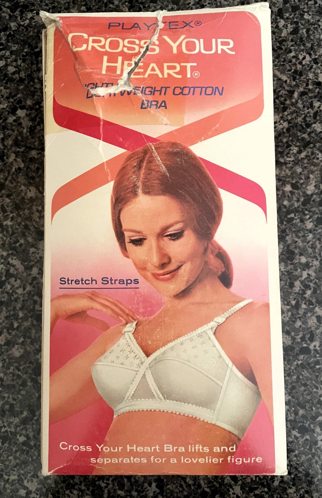 Vtg NOS Cotton Playtex Cross Your Heart Stretch Straps Bras Style 959 36B White