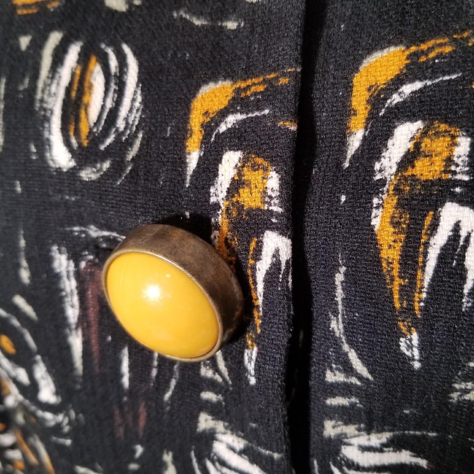 Vintage 6 Elliott Lauren Black and Yellow Cropped Blazer Jacket Mod 60s Style A6