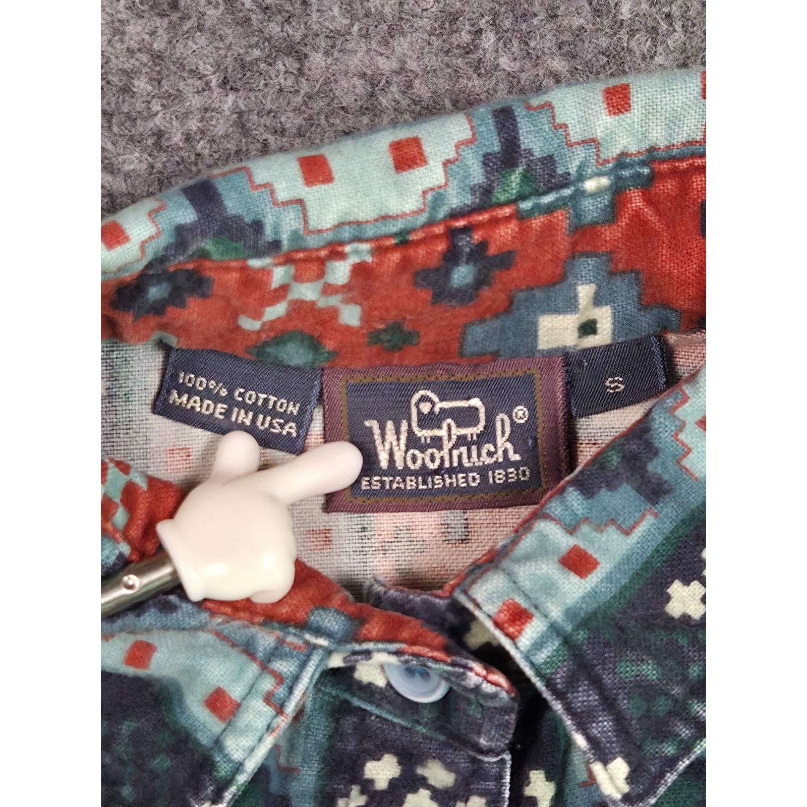 Vintage 90s Woolrich Button Down Shirt Womens S Multi Color Southwestern Aztec
