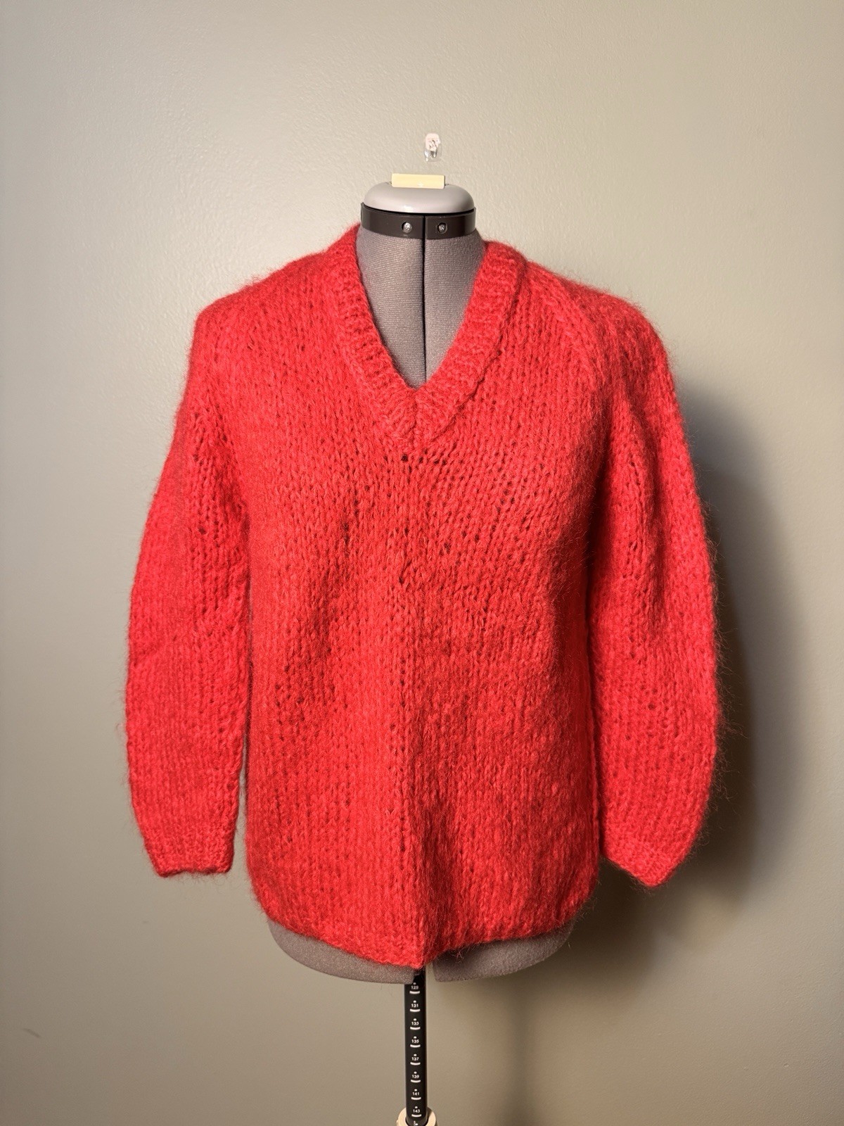 1950s Rosanna Handmade Red Mohair Knitted Sportswear Italian Sweater – See Pics