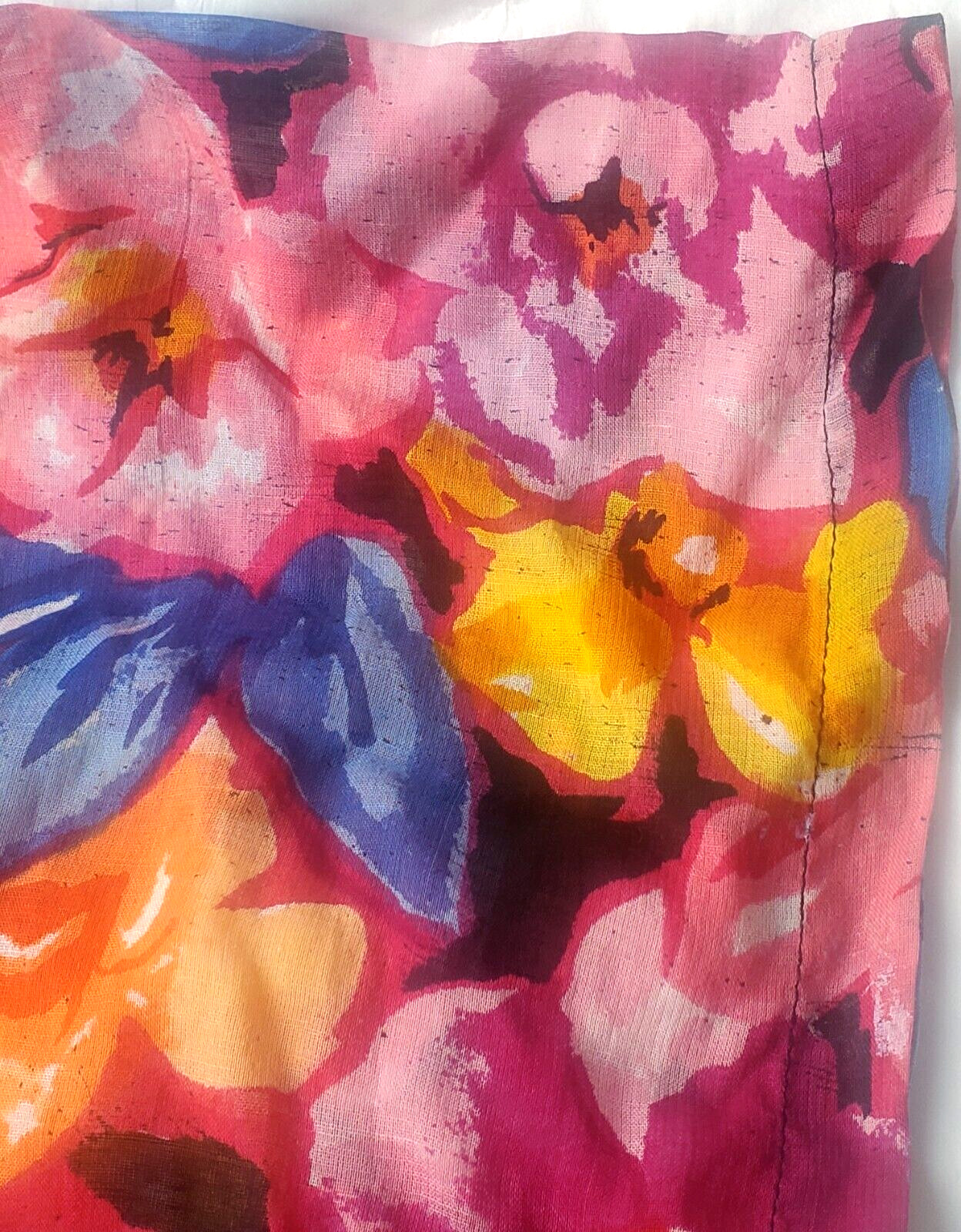 Vintage 1980’s/1990’s URBAN OASIS Bright Floral SHEER Tunic/Dress NWT Sz M