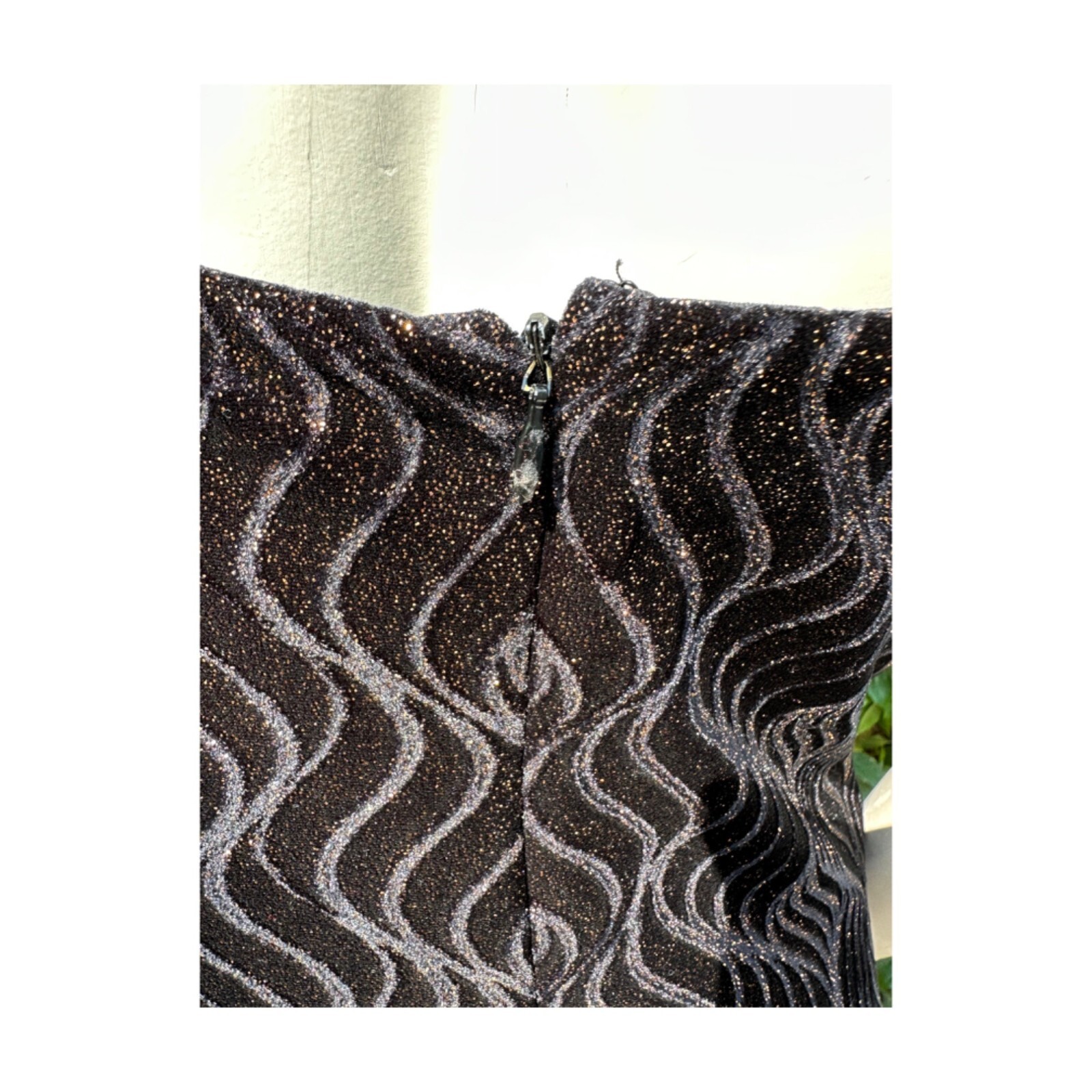 Vtg | 90s Formal Gown Dress Velvet Burnout Copper Metallic Spaghetti Straps 14