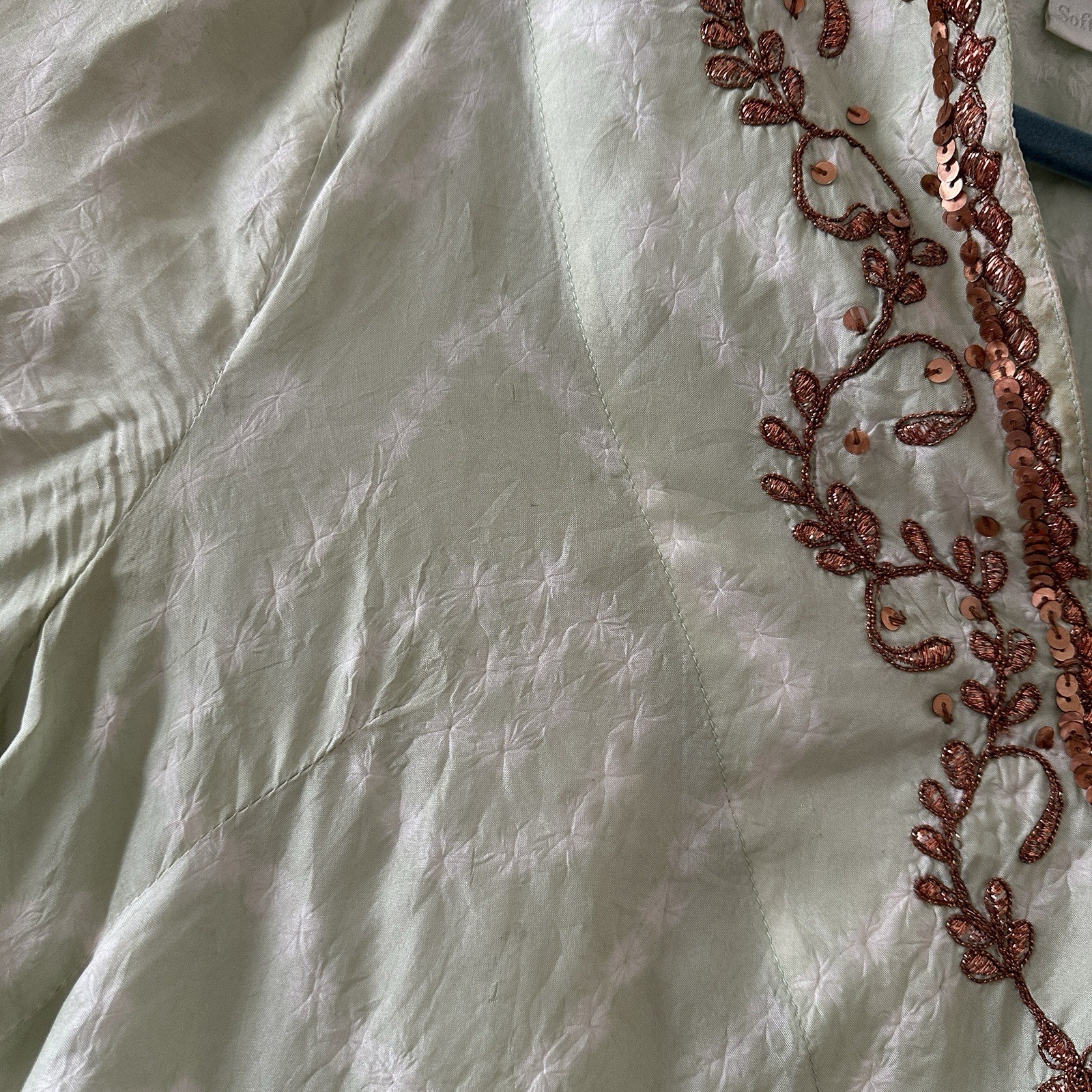 Vintage Soft Surroundings Silk Ombre Embroidered Sequin Tunic Women’s Sz Medium