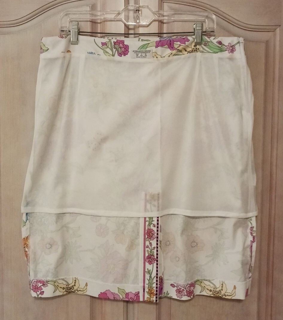 Averardo Bessi Italy Vintage Cotton Floral Pencil Skirt Size 16