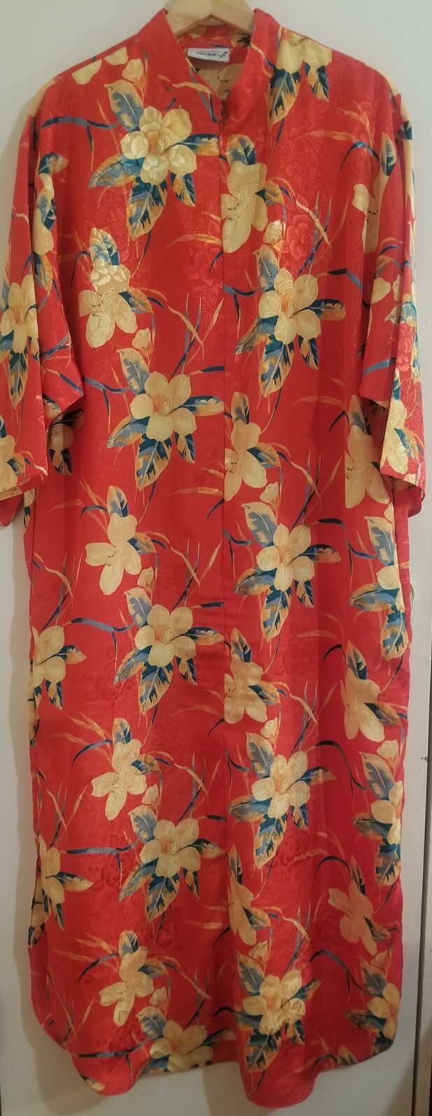 Vintage Lord & Taylor Floral Zip Up Oversized Kaftan Dress Size Medium