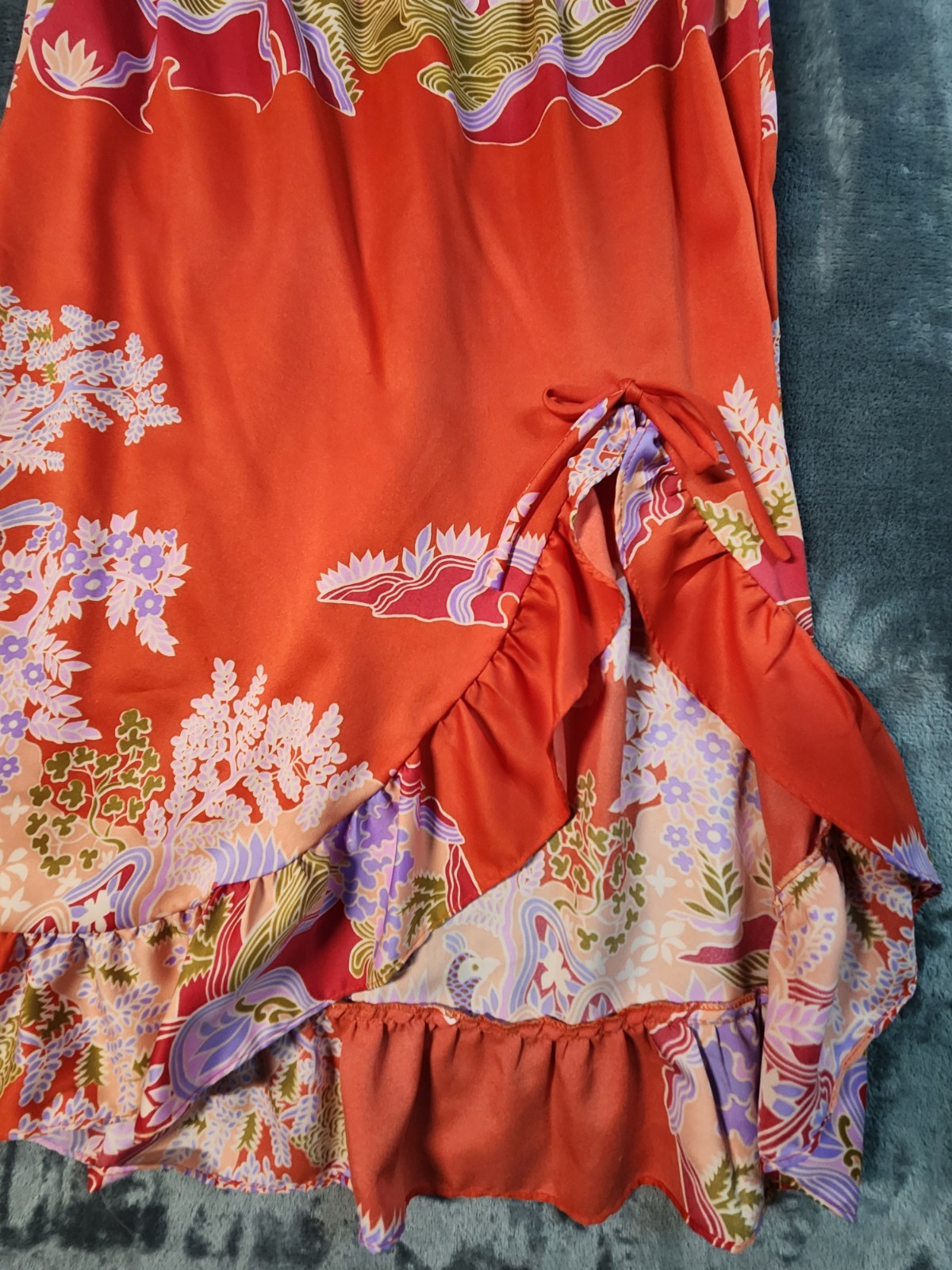 Vintage Waltah Hawaiian Dress Womens Medium Sleeveless Asian Print Oriental