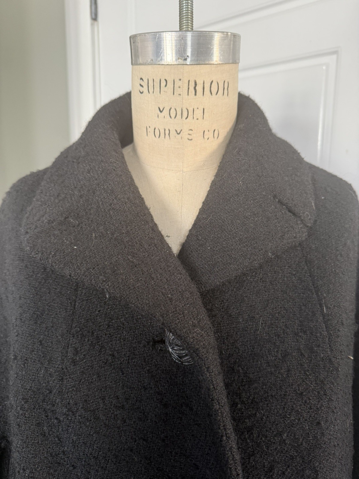 Vintage Sycamore Black Coat with Embellished Buttons