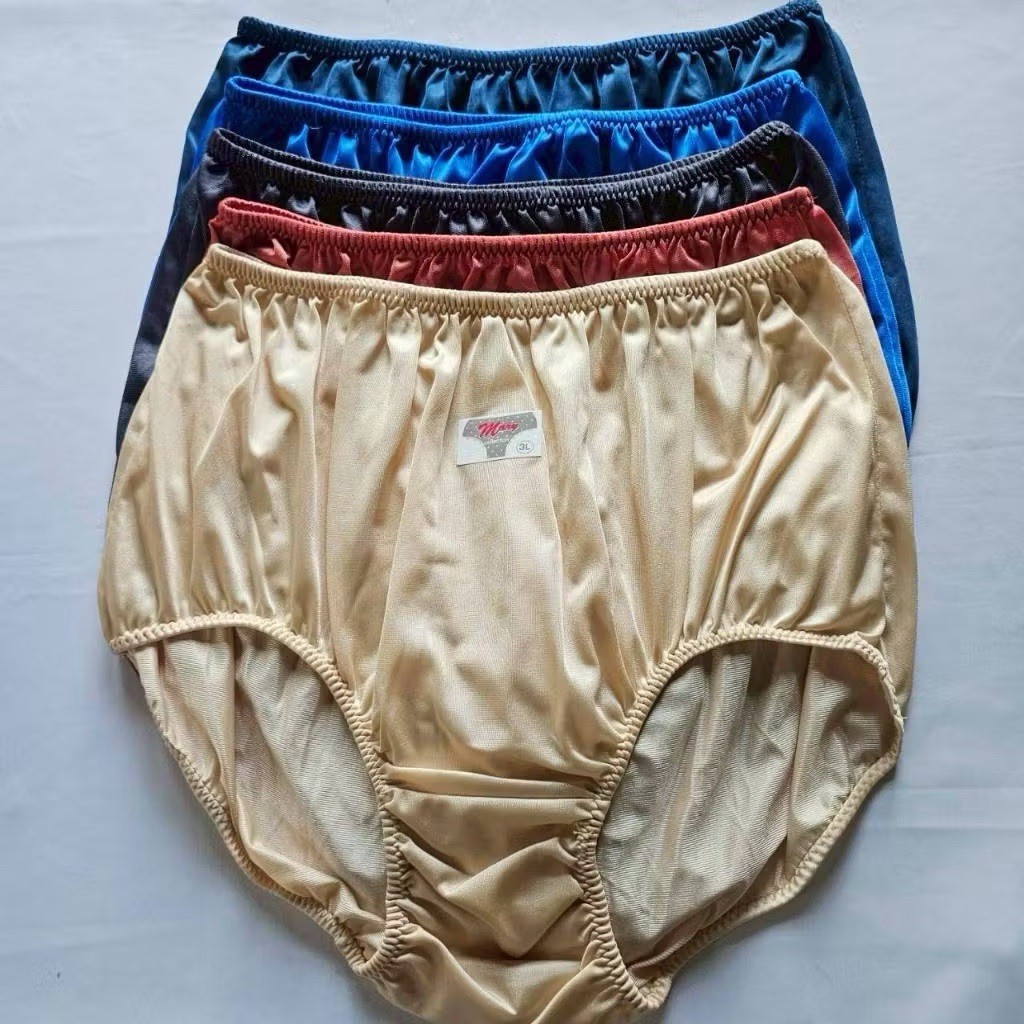 6 PCS Panties Hip 42-48 Inch Double Nylon Crotch Slippery Briefs Vintage Granny