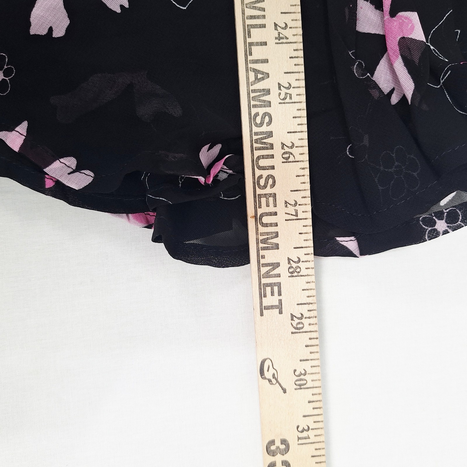 Vintage Cynthia Max Black Pink Floral Skirt Career Wear Work Size 14P