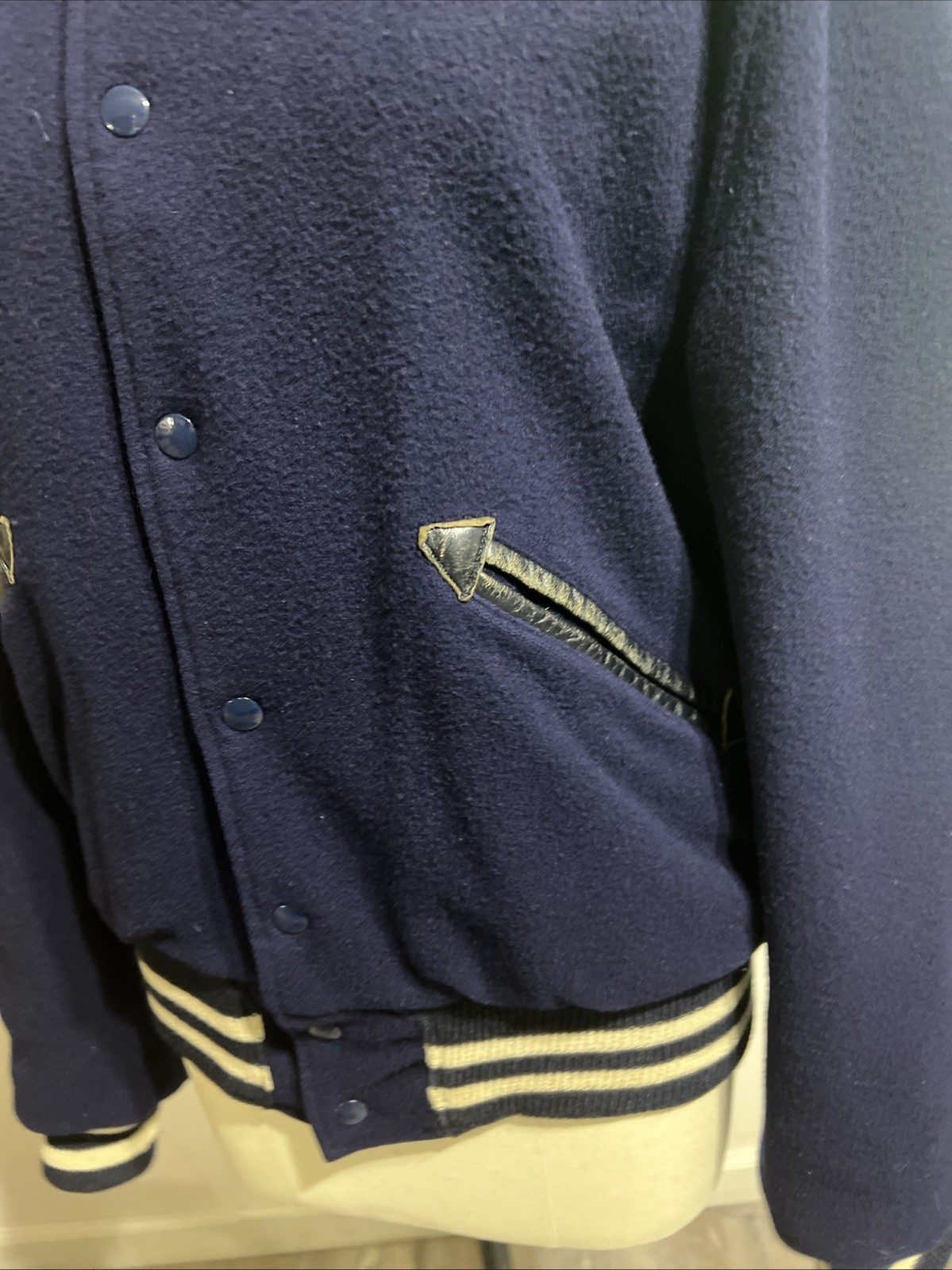 1940s 1950s Butwin Sweater Raglan Varsity Wool Cotton Jacket Ribbed Cuffs RARE