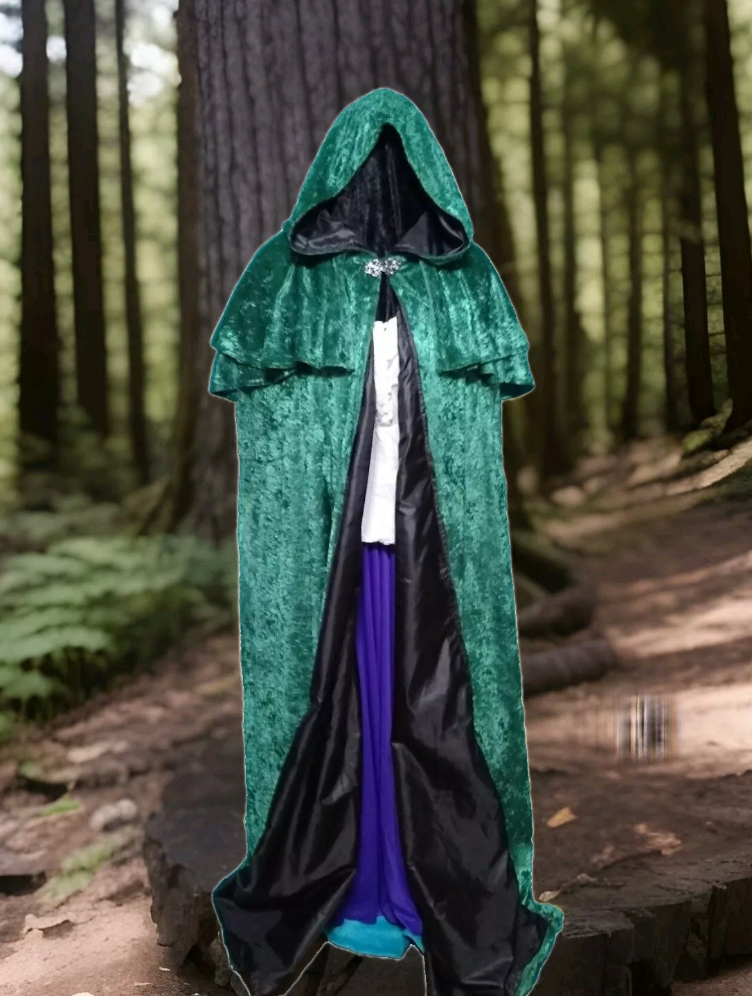 Panne Velvet Lined Cape Custom. Wiccan SCA Medieval RenFaire LARP Hooded S-4X