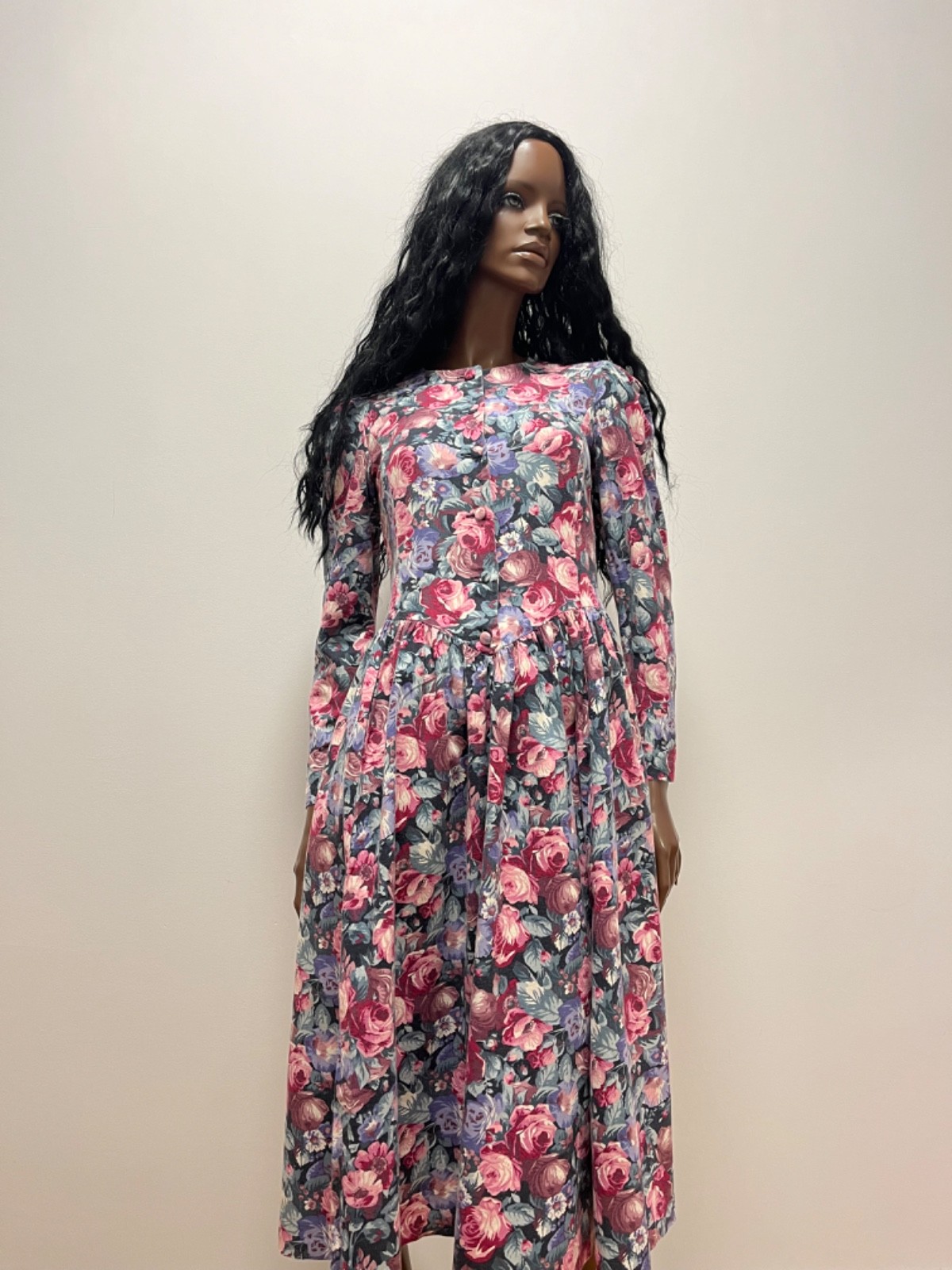 Vintage Laura Ashley Floral Prairie Dress UK 10 Cottagecore Midi Dress