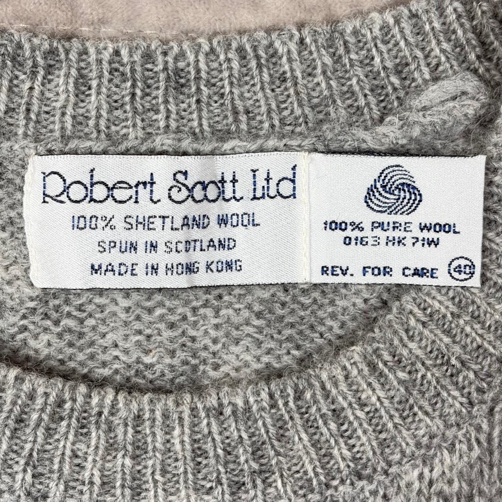 Robert Scott Ltd Vintage Shetland Wool Sweater Vest Gray Scottie Dog Heart 40