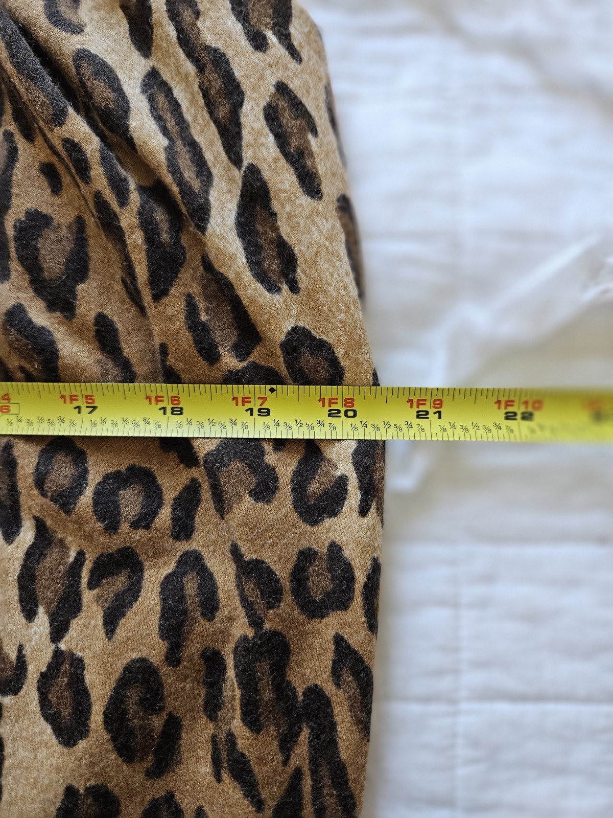 Vtg CHETTA B Animal Print Leopard Cheetah Fitted Pencil Mock Neck Dress