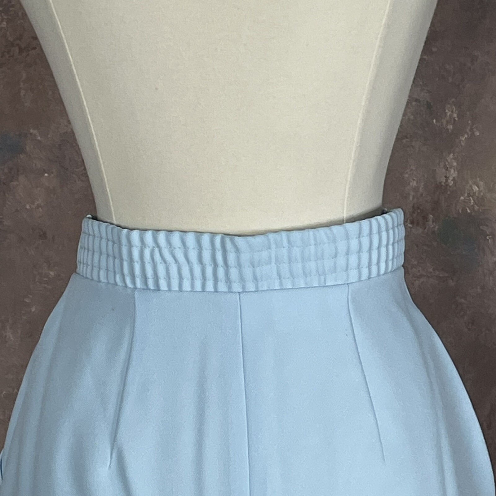 Light Blue 25″ Long Skirt Vintage 1970s Sears The Fashion Place 6P 26″ waist XS