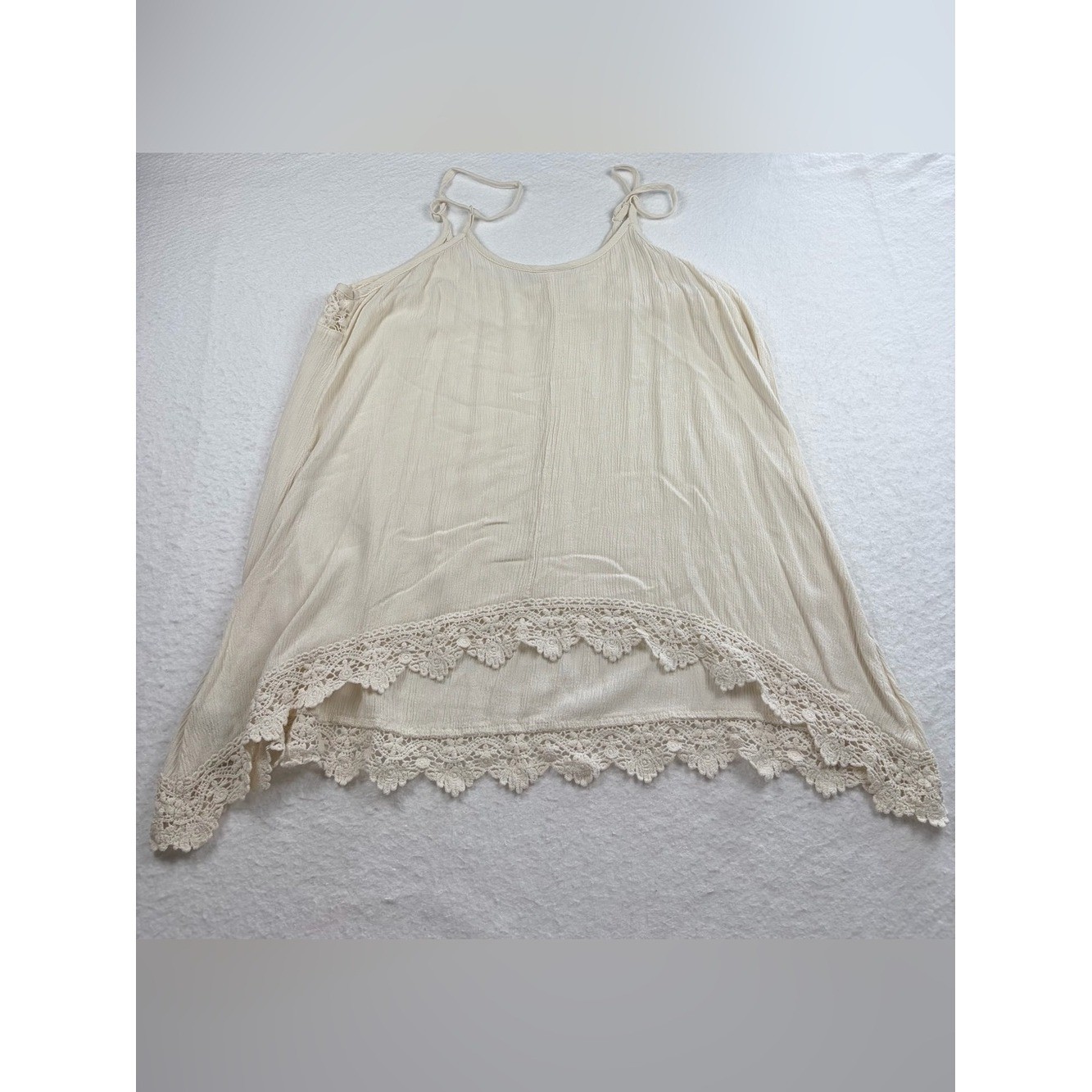 Mossimo Supply Co. Cream Crochet-Trim Spaghetti Strap Cami/Top XL