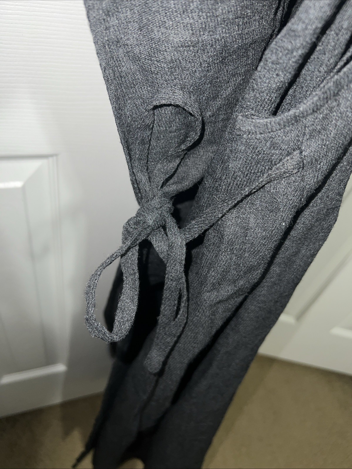 VTG. Brooks Brothers Dress Size 10 Gray Wool/Rayon Side Tie Jumped