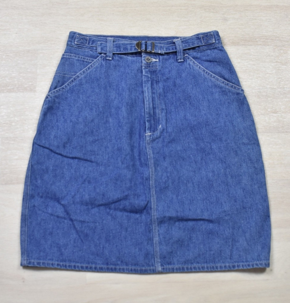 90s Y2K Faded Glory Denim Jean Skirt 90s Belted Western Grunge Size 4 VTG