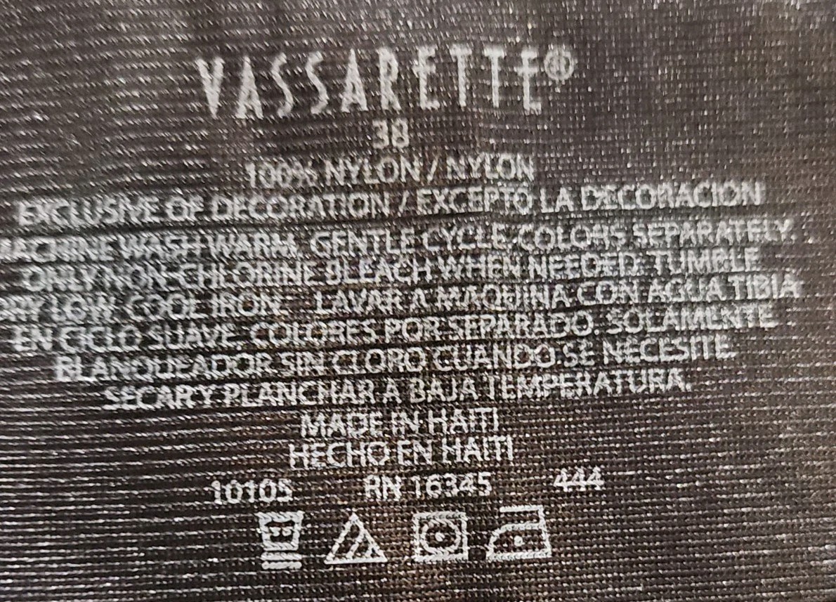 VTG Vassarette Full Slip Lingerie Lace Dress 38 Style 10-105 Nylon USA Black