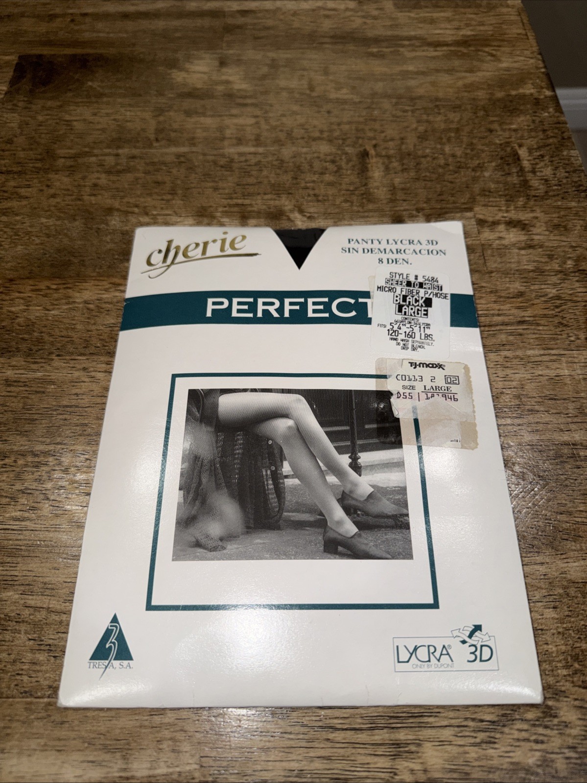 Vintage Pantyhose Cherie Ultra Sheer Pantyhose Size L 120-160Lbs Black