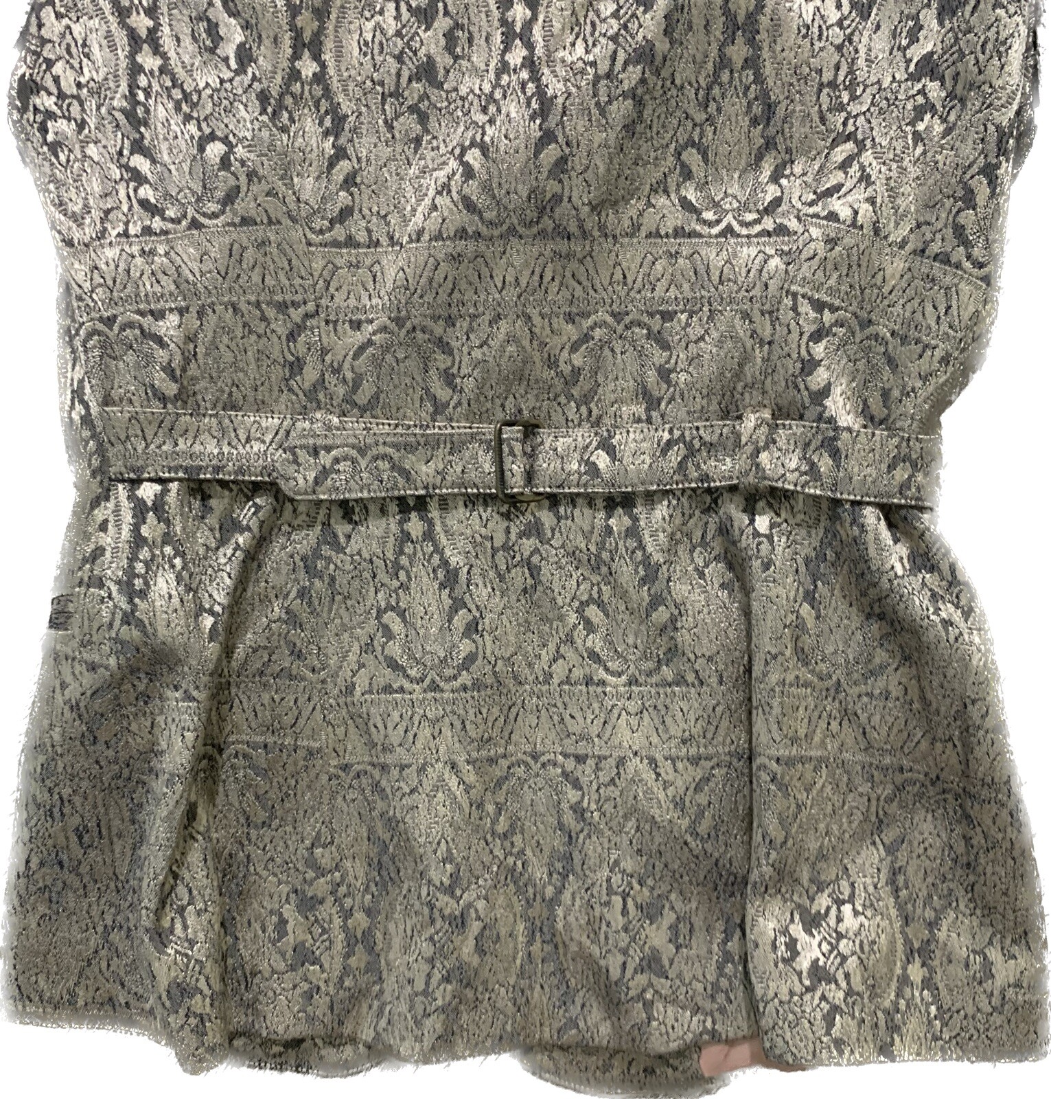 Vintage Nina K Silver Rayon Brocade Blazer Jacket Sz 4