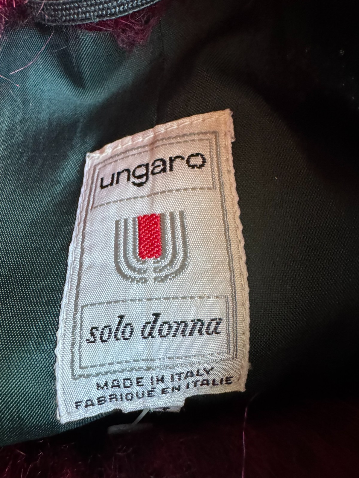 Mohair Jacket Ungaro Solo Donna 80s 40 42 Made In Italy Designer Vintage