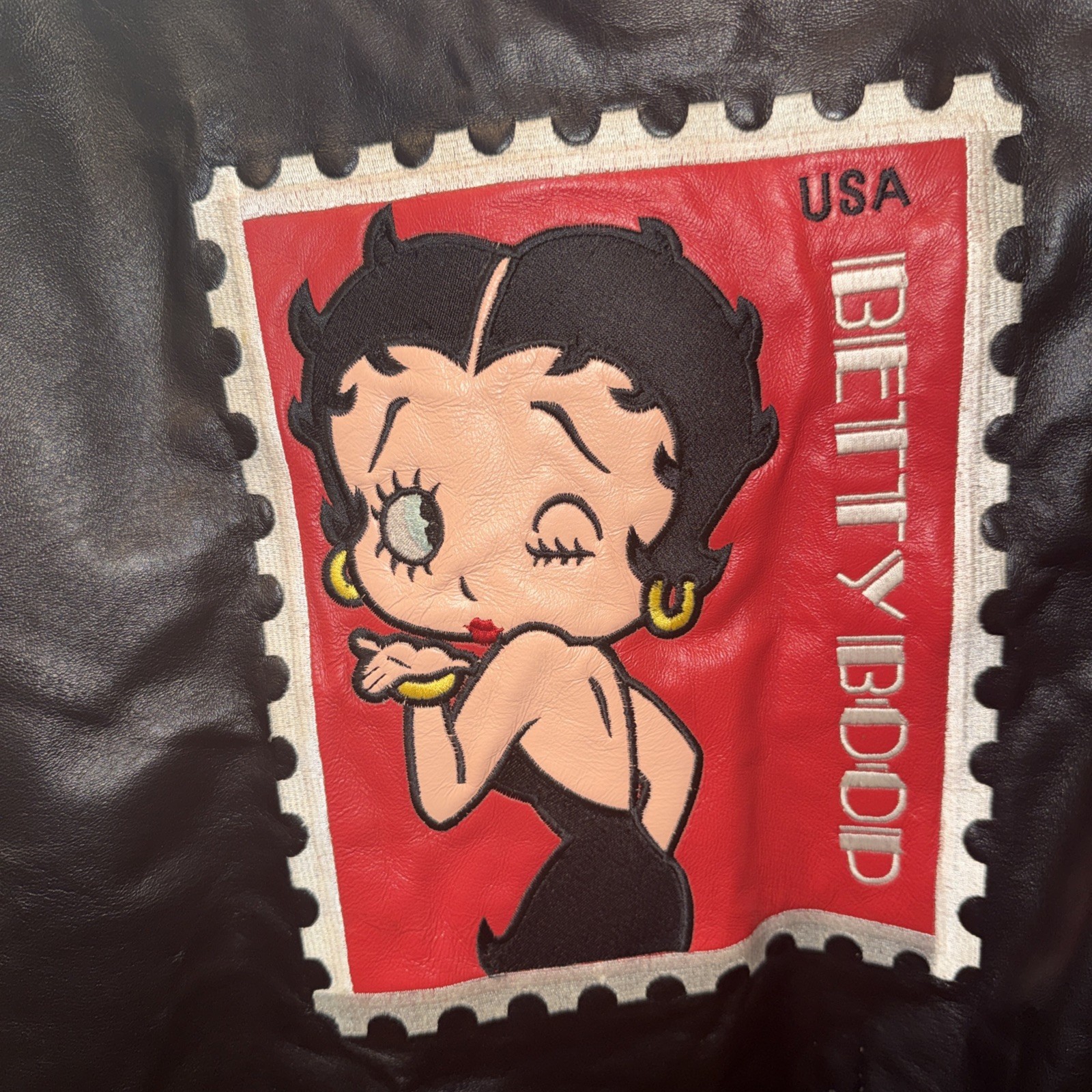 Authentic Vintage Y2K Betty Boop Women’s Leather Jacket By American Toons Size L