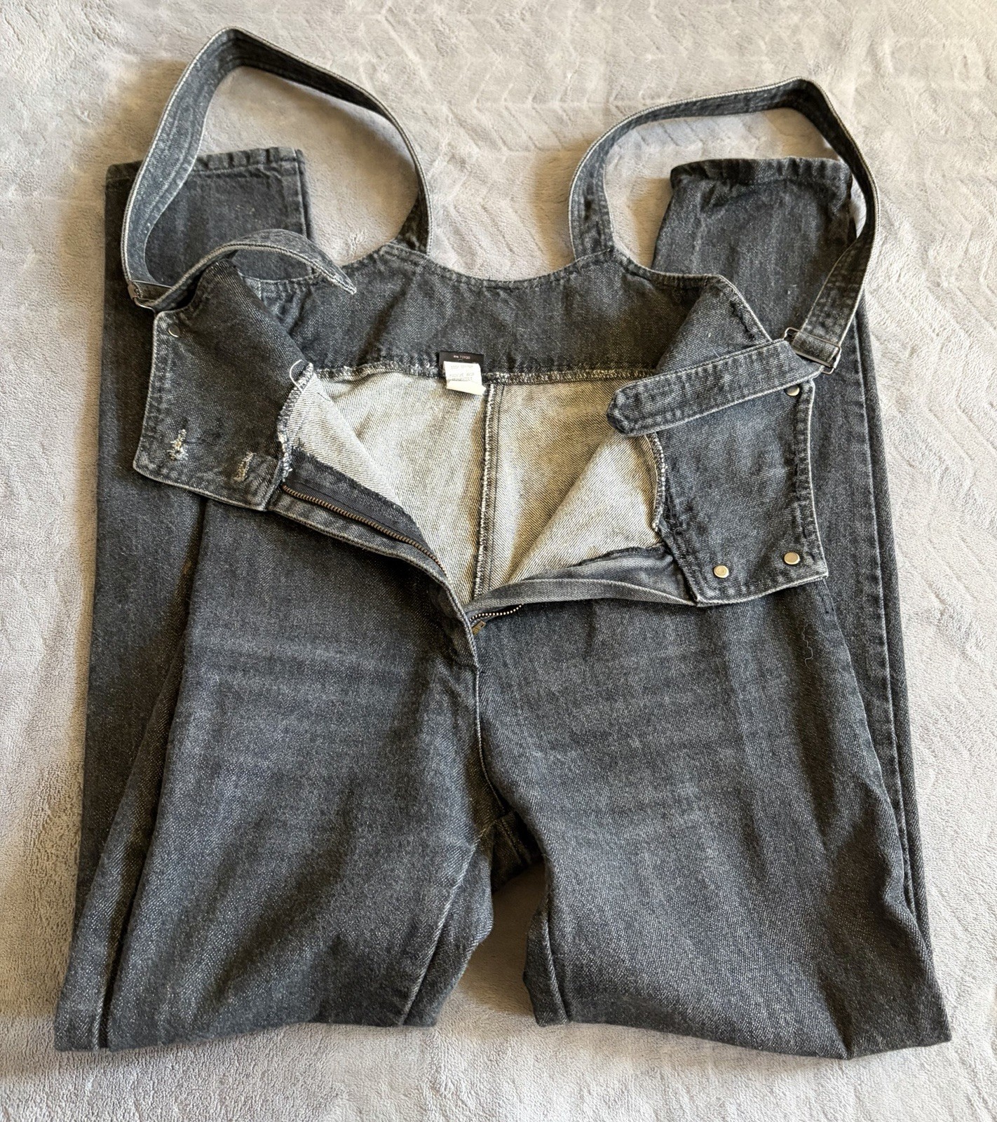 Vtg Fredericks 80’s Denim Suspender Overall Women’s High Waist Jeans Black 11/12