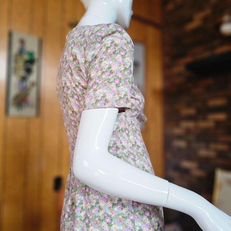 Vintage 90s Mall Rat EXPO Cottagecore Ditzy Floral Palazzo Pants Jumpsuit XS/S P