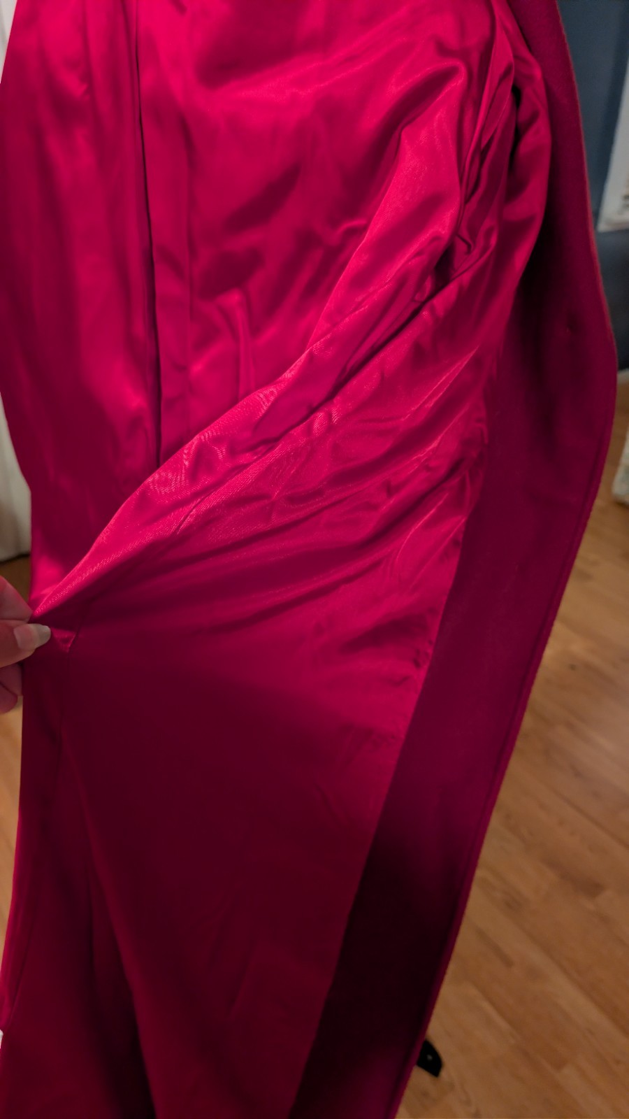 VINTAGE Ashley Scott 100% PURE WOOL Maxi Coat – Made in USA Raspberry Red (12)