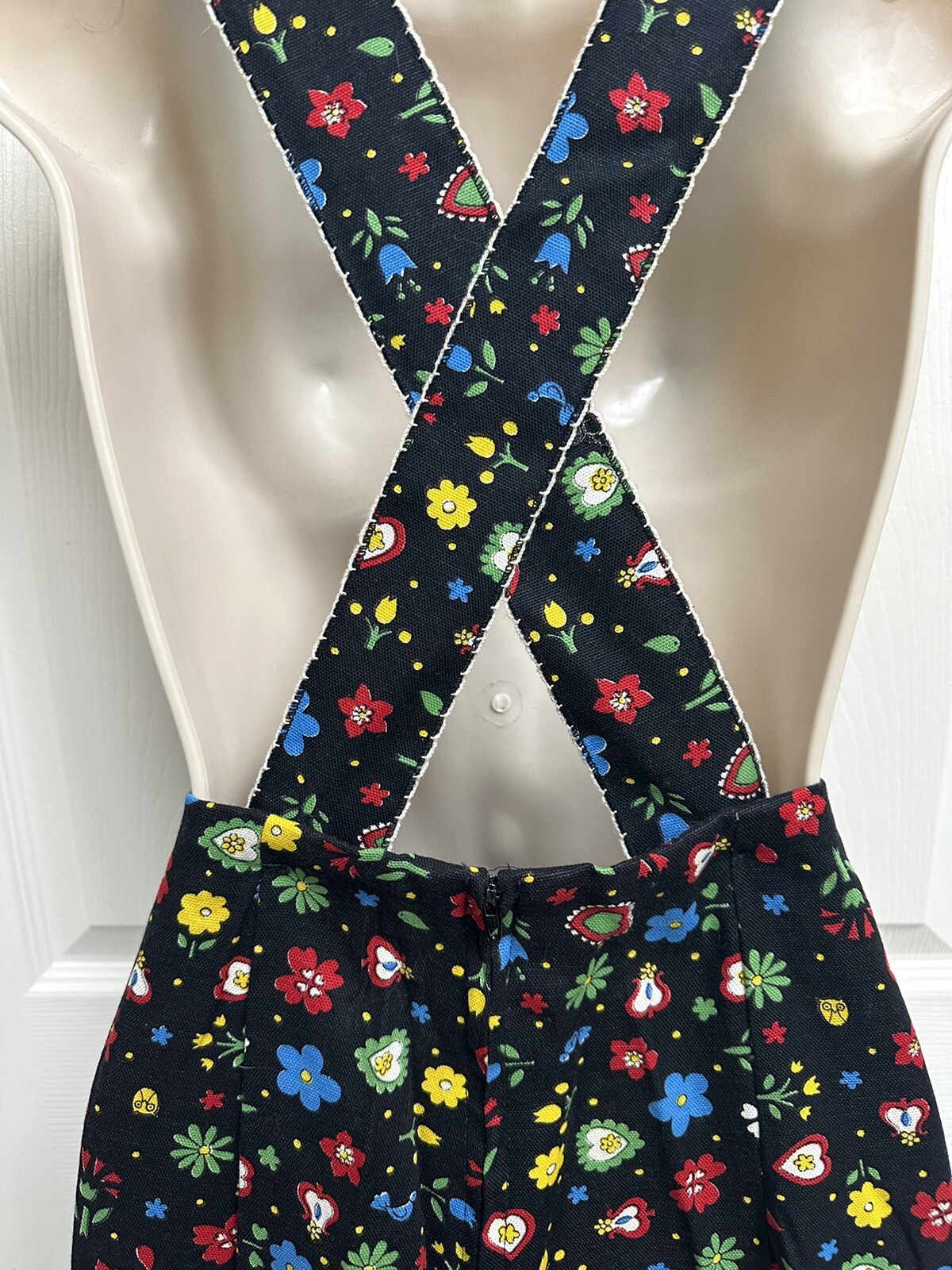 Rare 1970s Novelty Folk Art Print SZ 5 Jumpsuit Playsuit Overalls PRISTINE