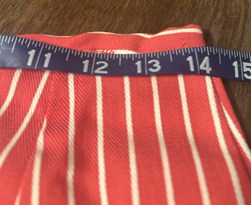 Vtg 1950s Shorts Rockabilly Pin Up Striped Red High Waist Talon Metal Zip 28”w