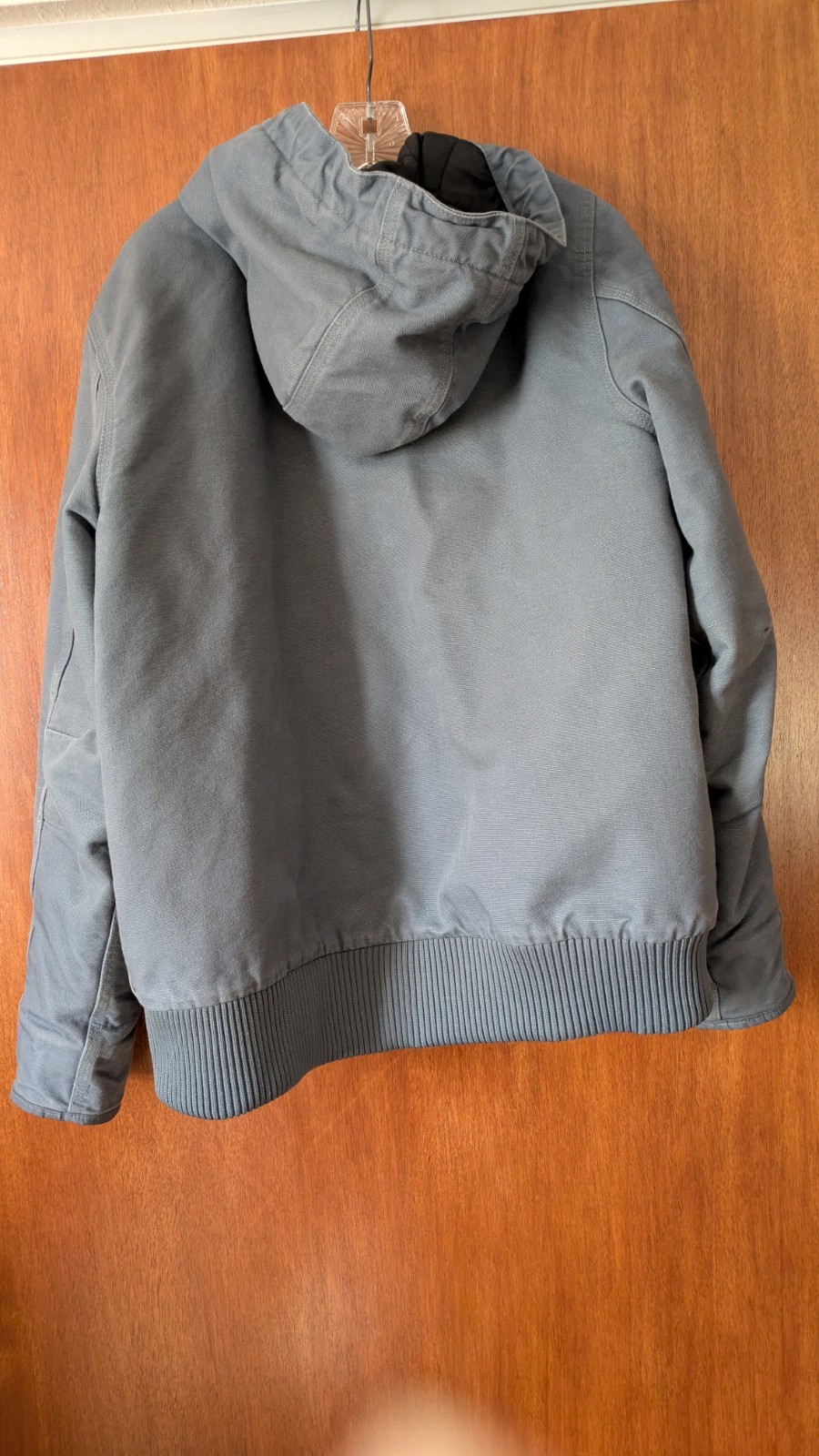 Women’s Vintage Carhartt XL Canvas Work Chore Coat Hooded Warm Gravel Color