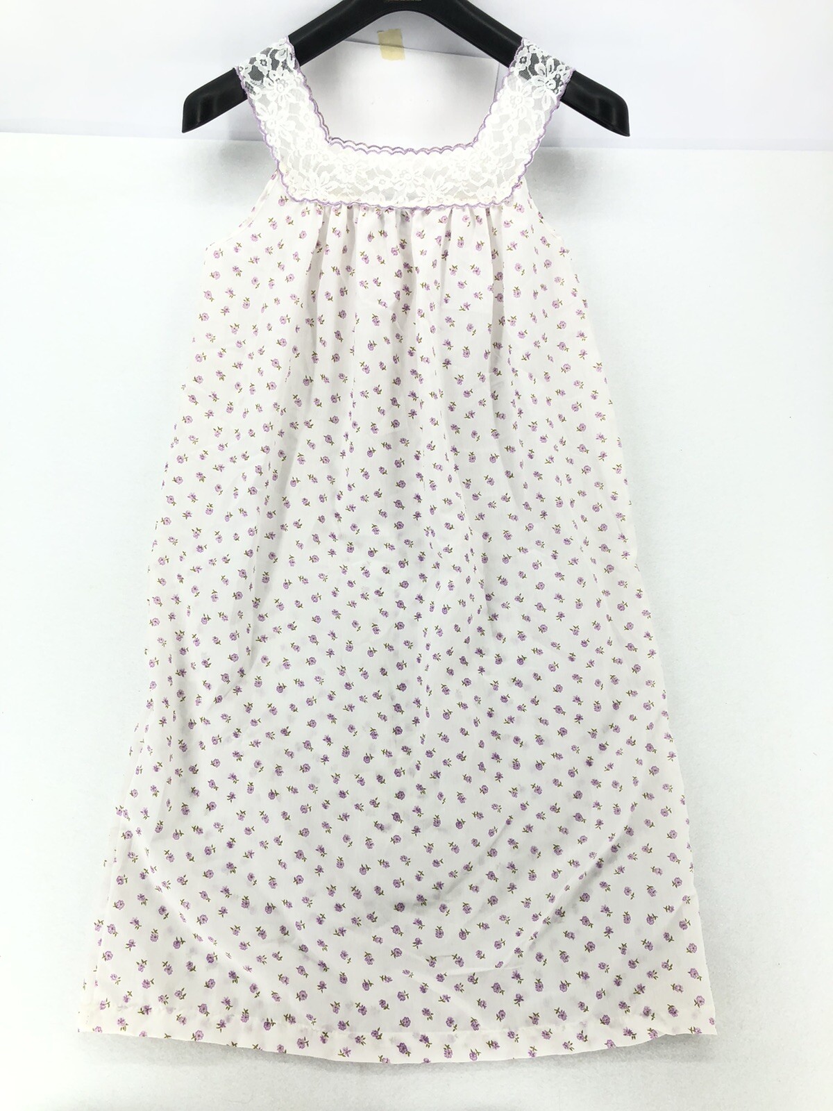 Vtg Damea Waltz Gown Nightgown Dress Womens Size S Purple Floral Pattern