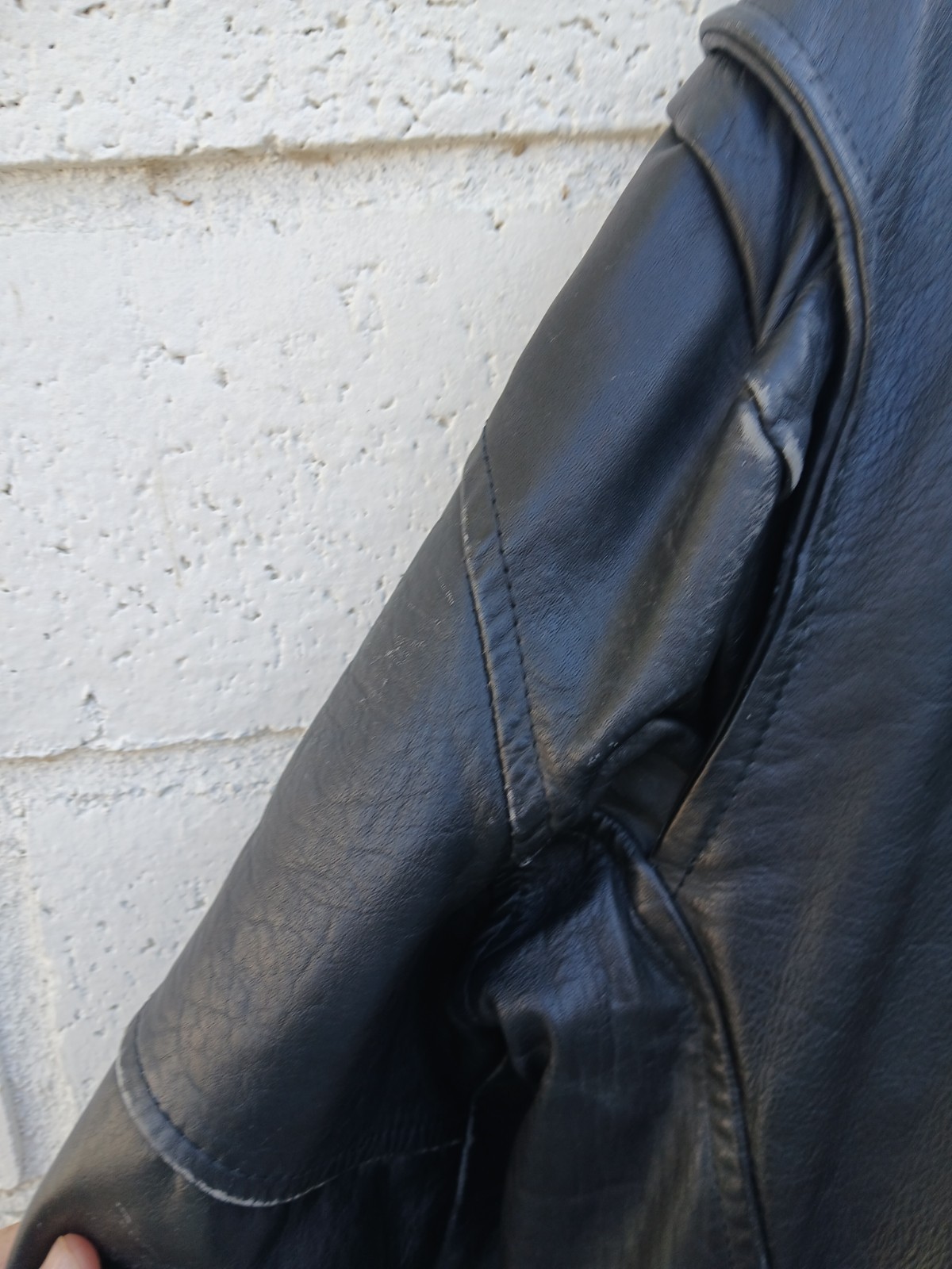 Vtg 1980s Black Leather Motorcycle Jacket* British Imports, Hollywood, Ca*Rare!